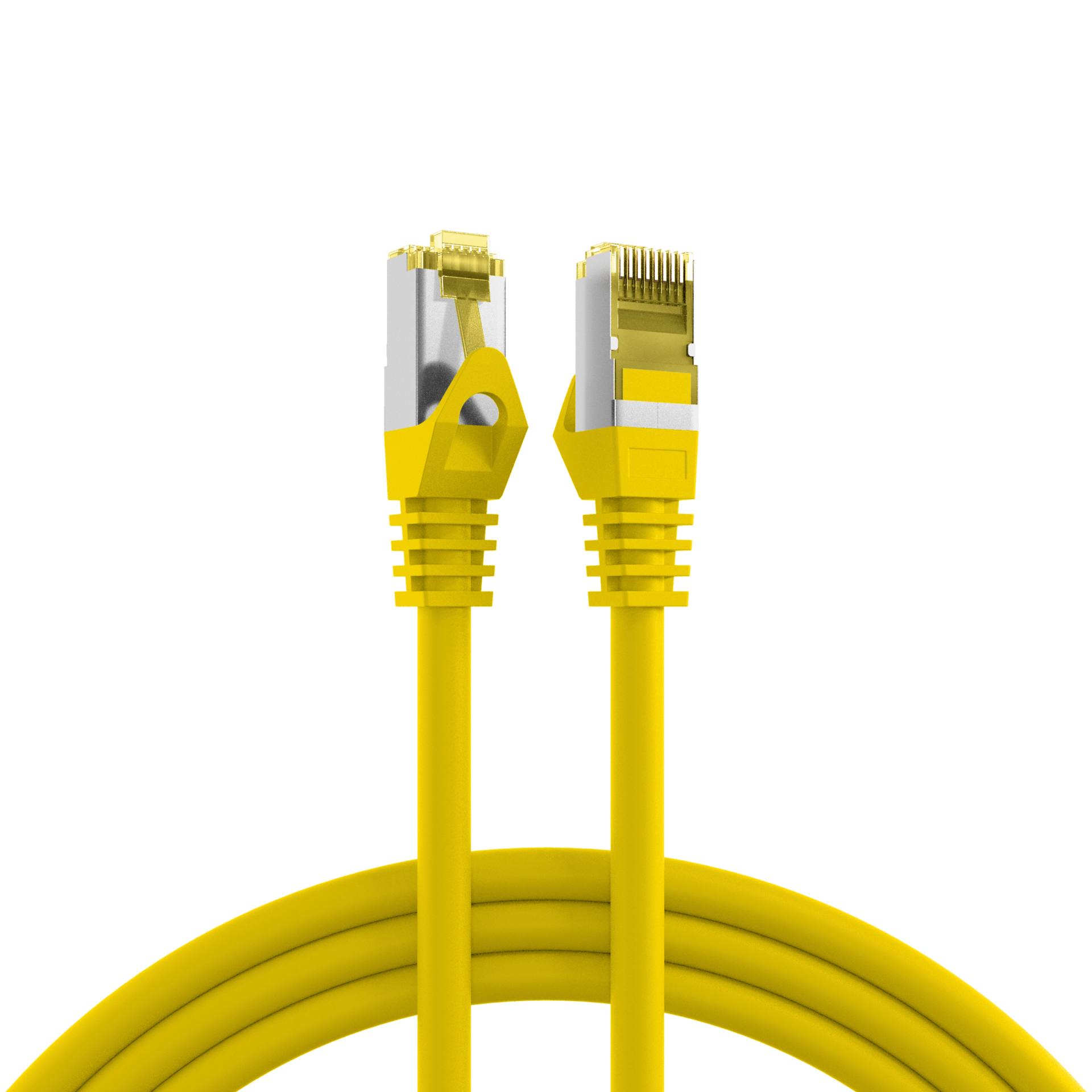 CORDON RJ45 CAT7 SFTP 100OHMS LSOH SURMOULE JAUNE LG 1M