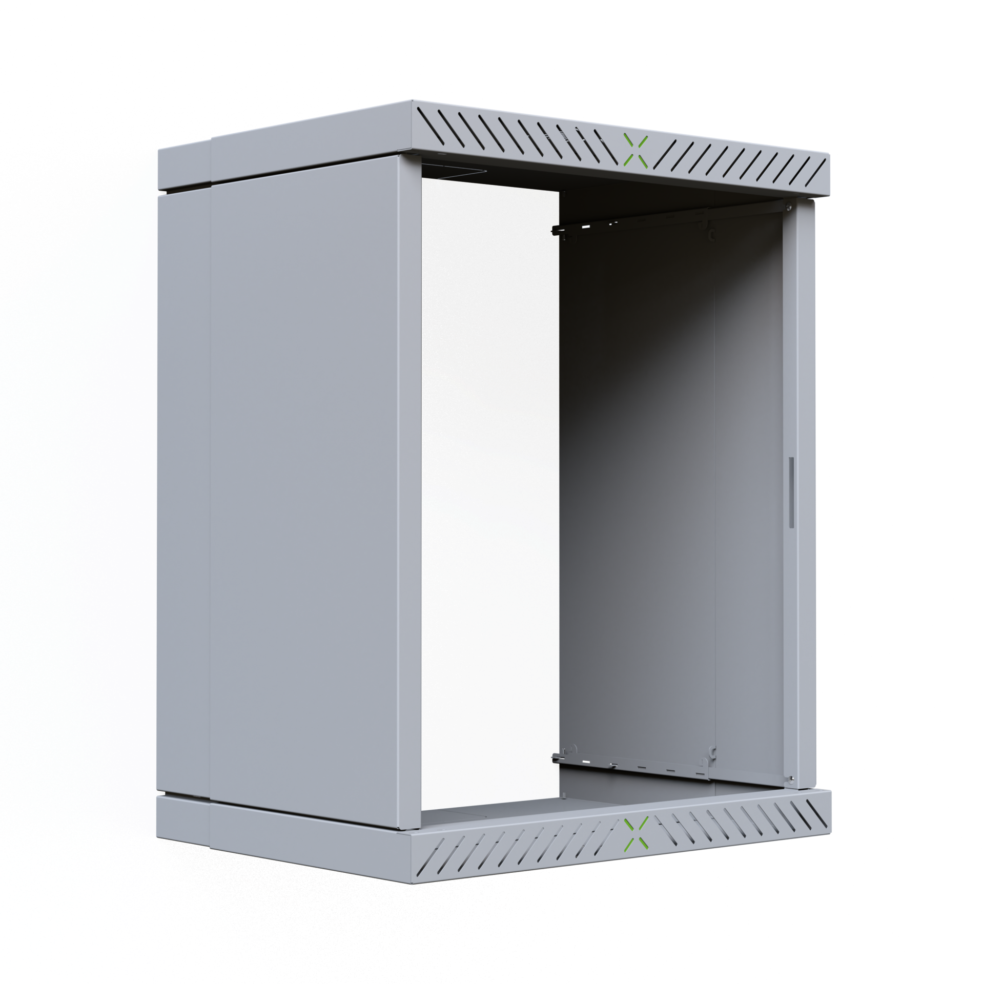 Verkleidung für X-Rack Wandgehäuse ohne Tür 15HE grau RAL7035 2/3