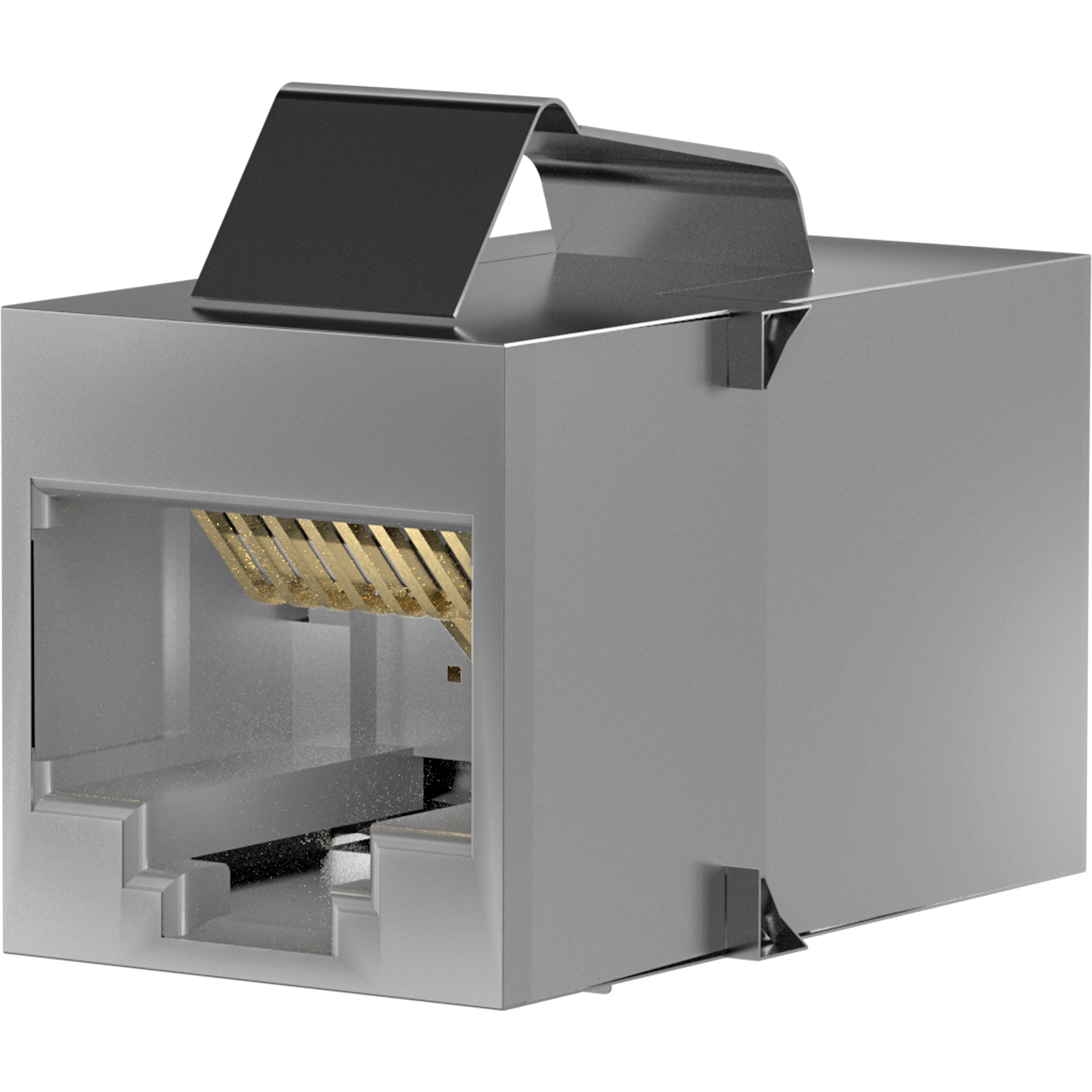 Keystone Einbauadapter RJ45 Bu/Bu STP, Cat.5e, Edelstahlgehäuse