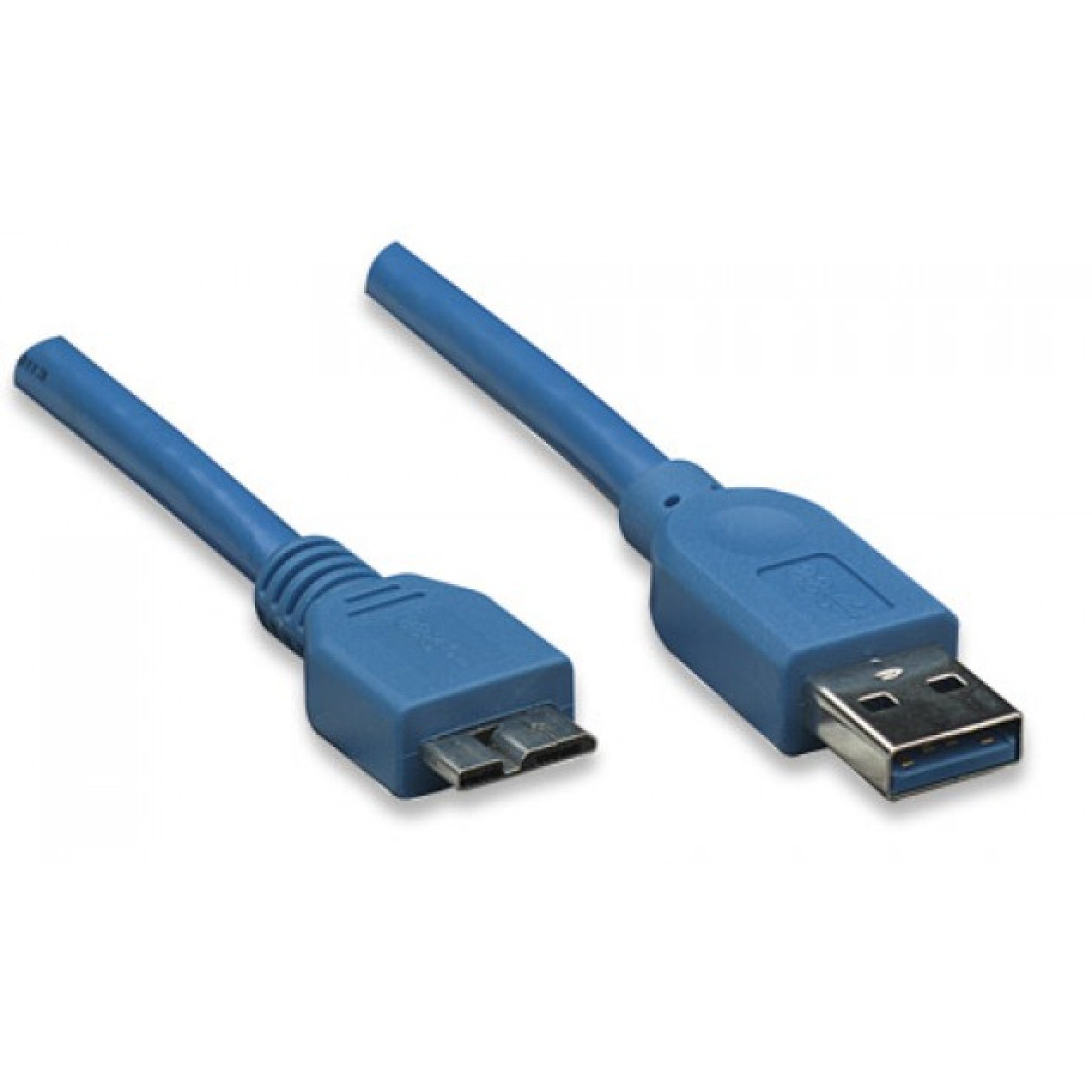 USB3.0 Anschlusskabel Stecker Typ-A - Stecker Micro B, Blau 0,5 m