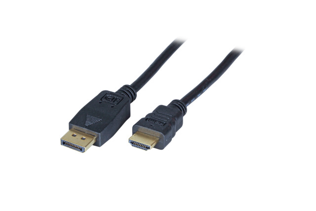 DisplayPort/-HDMI Kabel, St.-St., 1,0m schwarz