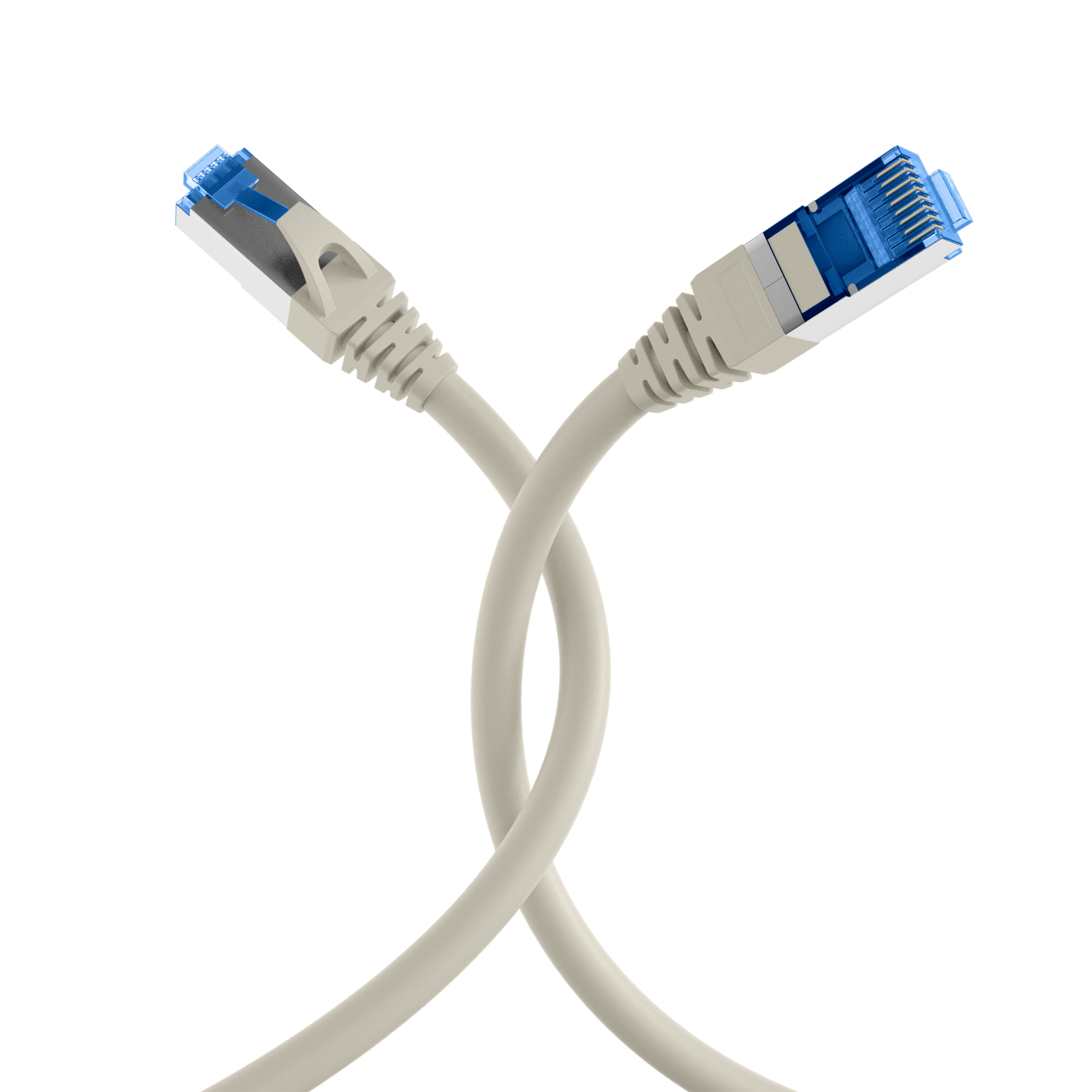 RJ45 Patch Cord Cat.6A S/FTP PVCUL grey 15m