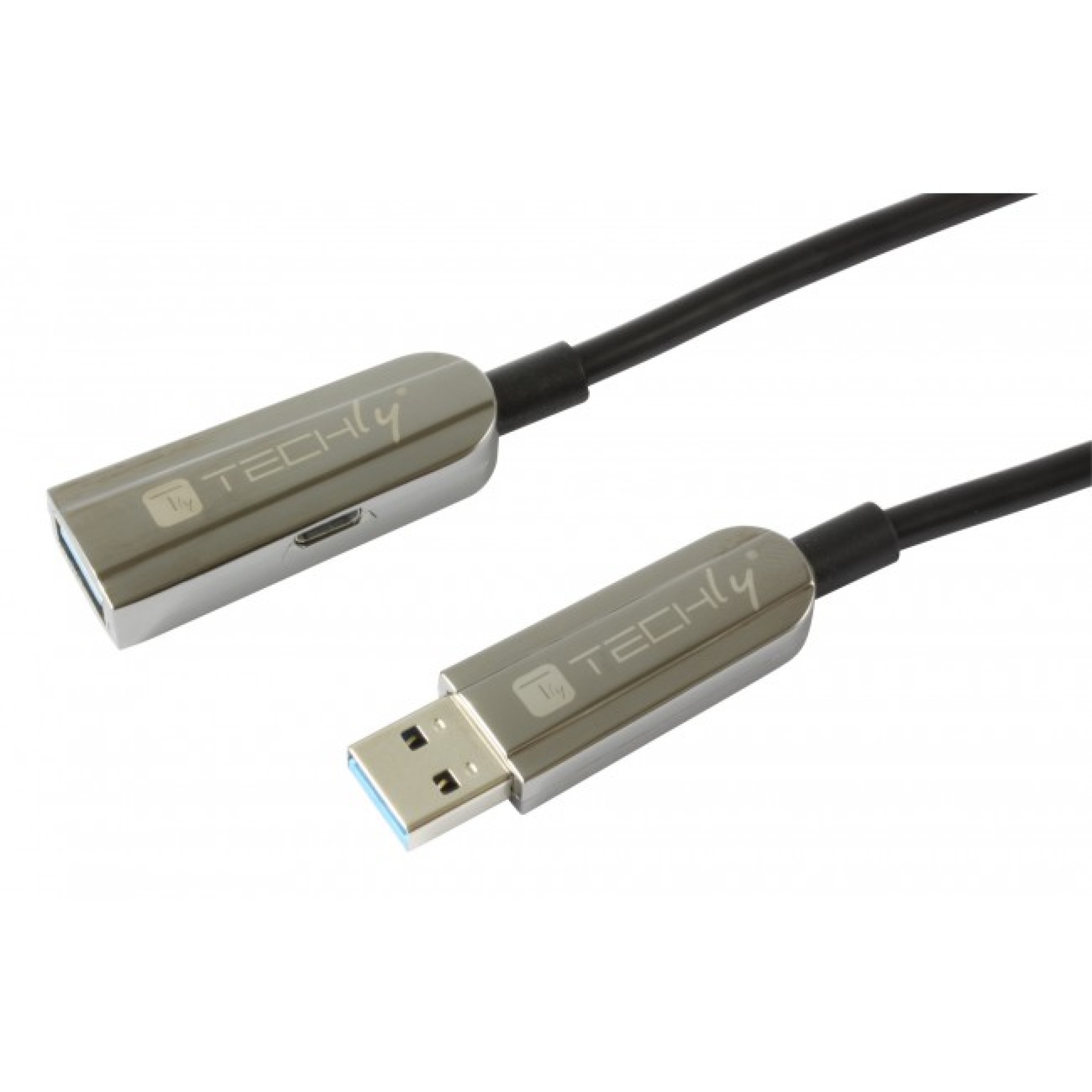 USB3.0 AOC Cable, A-A, M-F., black, 50.0m