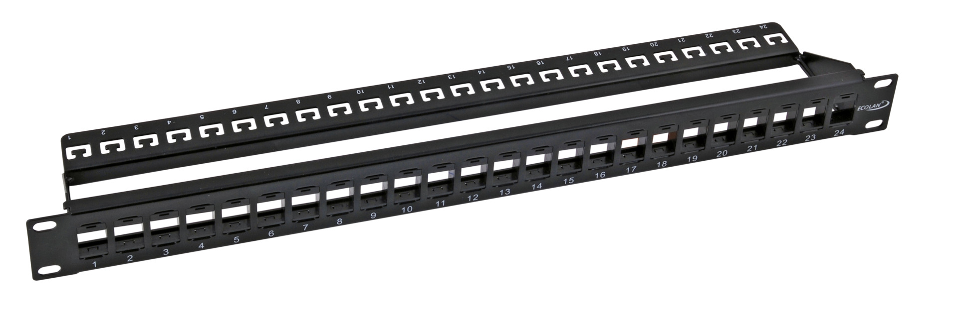 ECOLAN® Distribution Panel 19" 1U, 24-Port, black