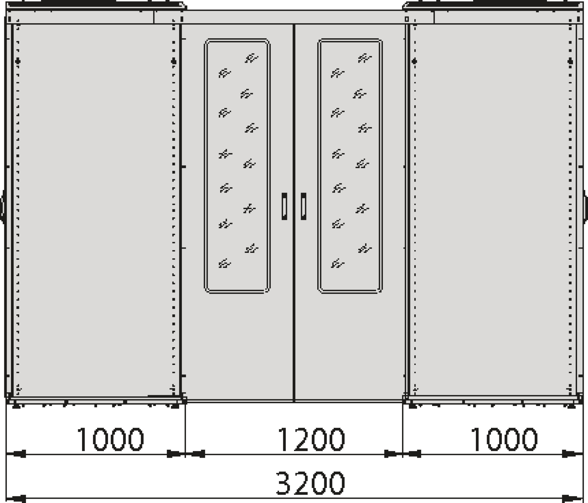 Sliding Door for Cold/Warm Aisle for PRO 42U, 1200 mm, RAL7035