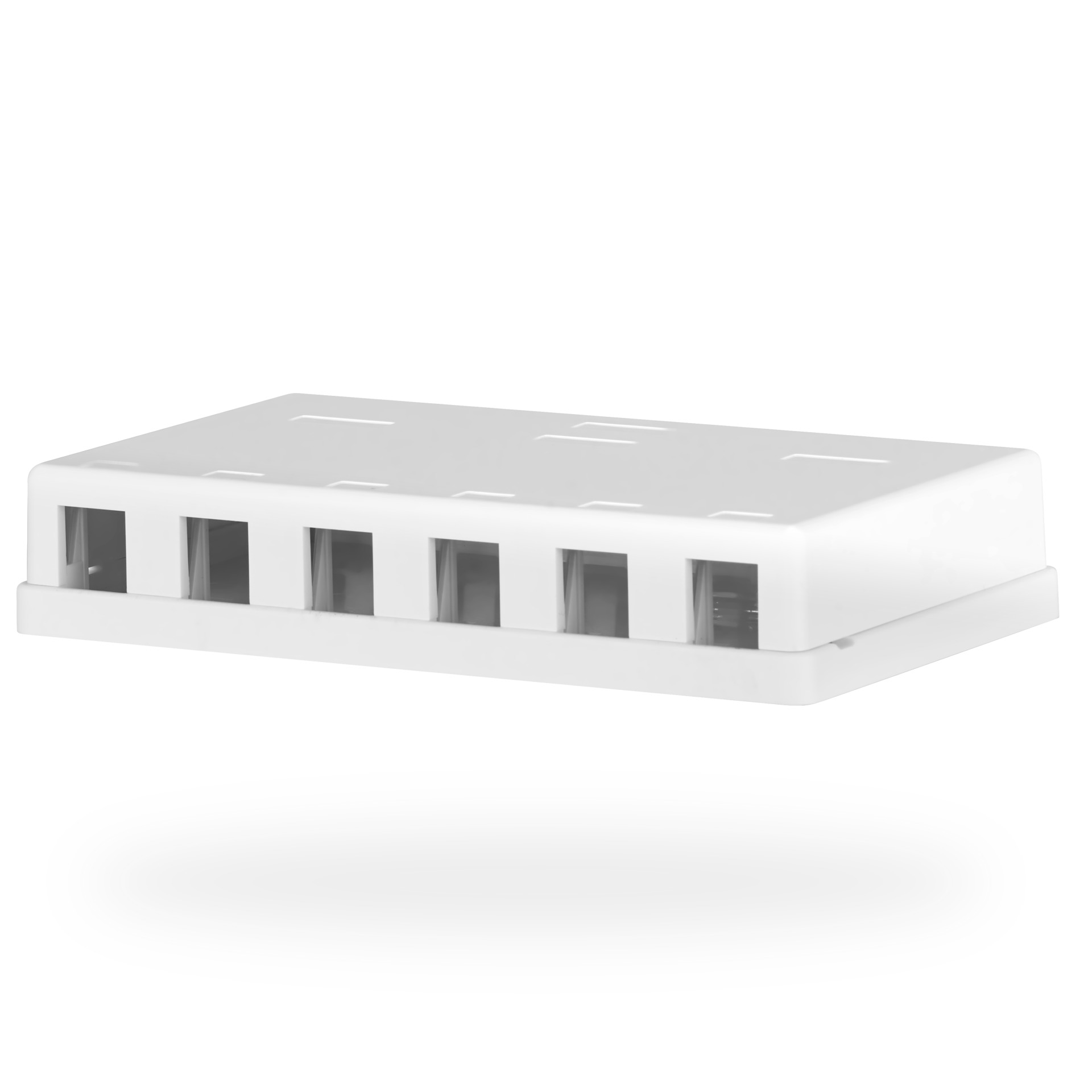 Keystone Anschlussbox, 6Port, Aufputz,  reinweiß, ohne Modul