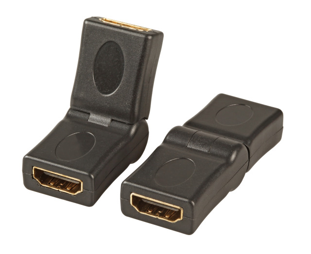 HDMI Adapter, 2x HDMI-A, F-F, 180° swivelling, black