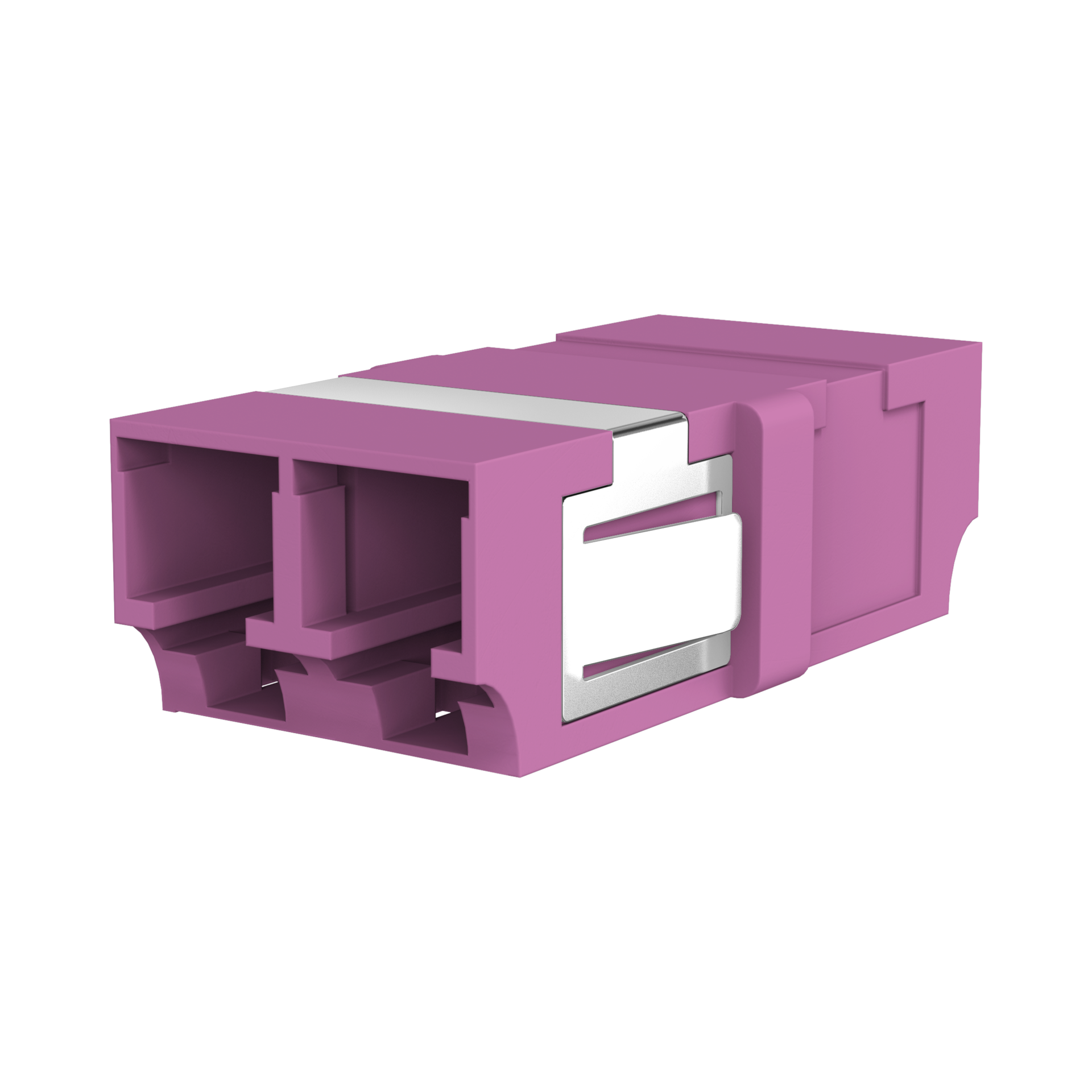 Adapter  LC Duplex OM4 erica violet flangeless