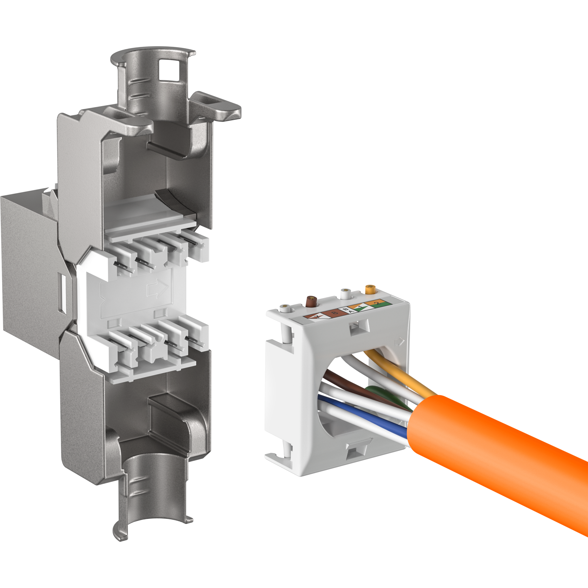 RJ45 Keystone Slimline, Cat.6A, Zinkdruckguss, 10GE