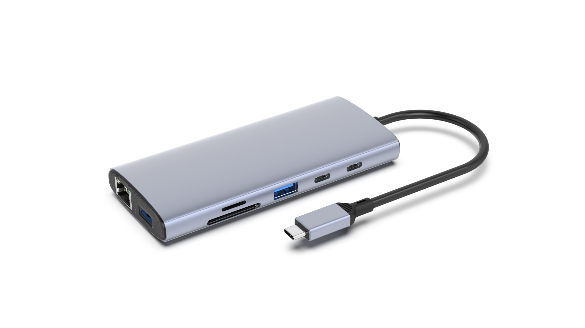 USB-C Docking Station 10-in-1, up to 2 monitors 2xUSB-A/2xUSB-C/2xHDMI/LAN/CR