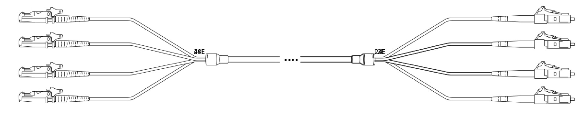 U-DQ(ZN) BH G657A 9/125µm E2000®-APC/LC-APC 24E 1,0m