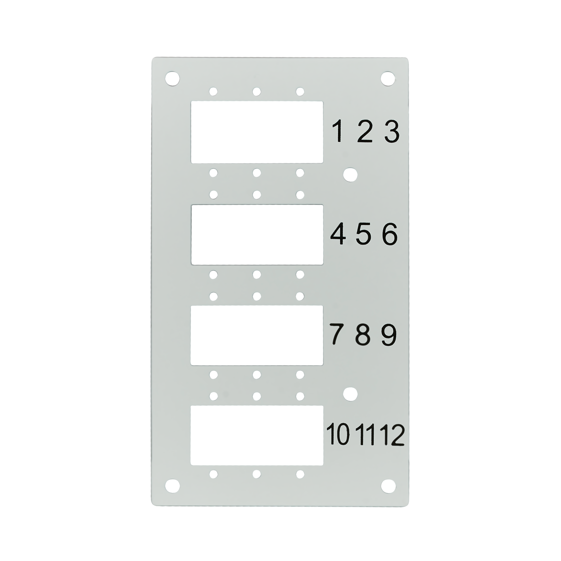 Hutschienenbox Frontblende leer 1,7mm, 12x SC-Simplex / LC-Duplex / E2000®
