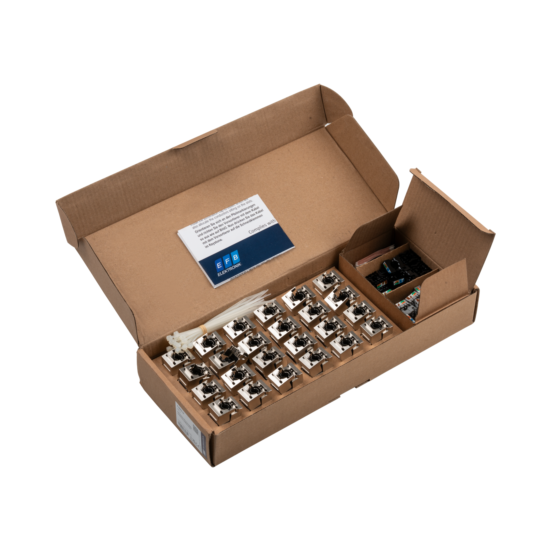 RJ45 Keystone STP, Cat.6A, 500MHz, Komponenten zertifiziert, 24-Set