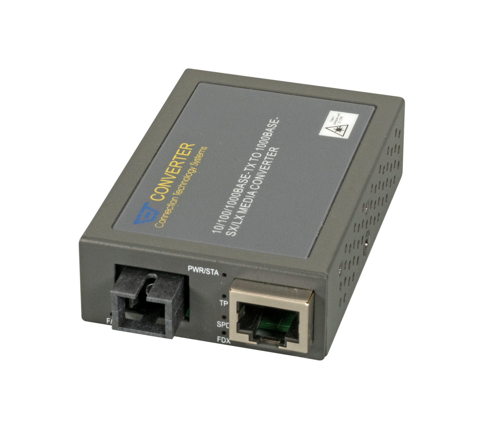 Compact Media Converter RJ45-SC,10km, WDM, TX1310/RX1550, Gigabit Ethernet