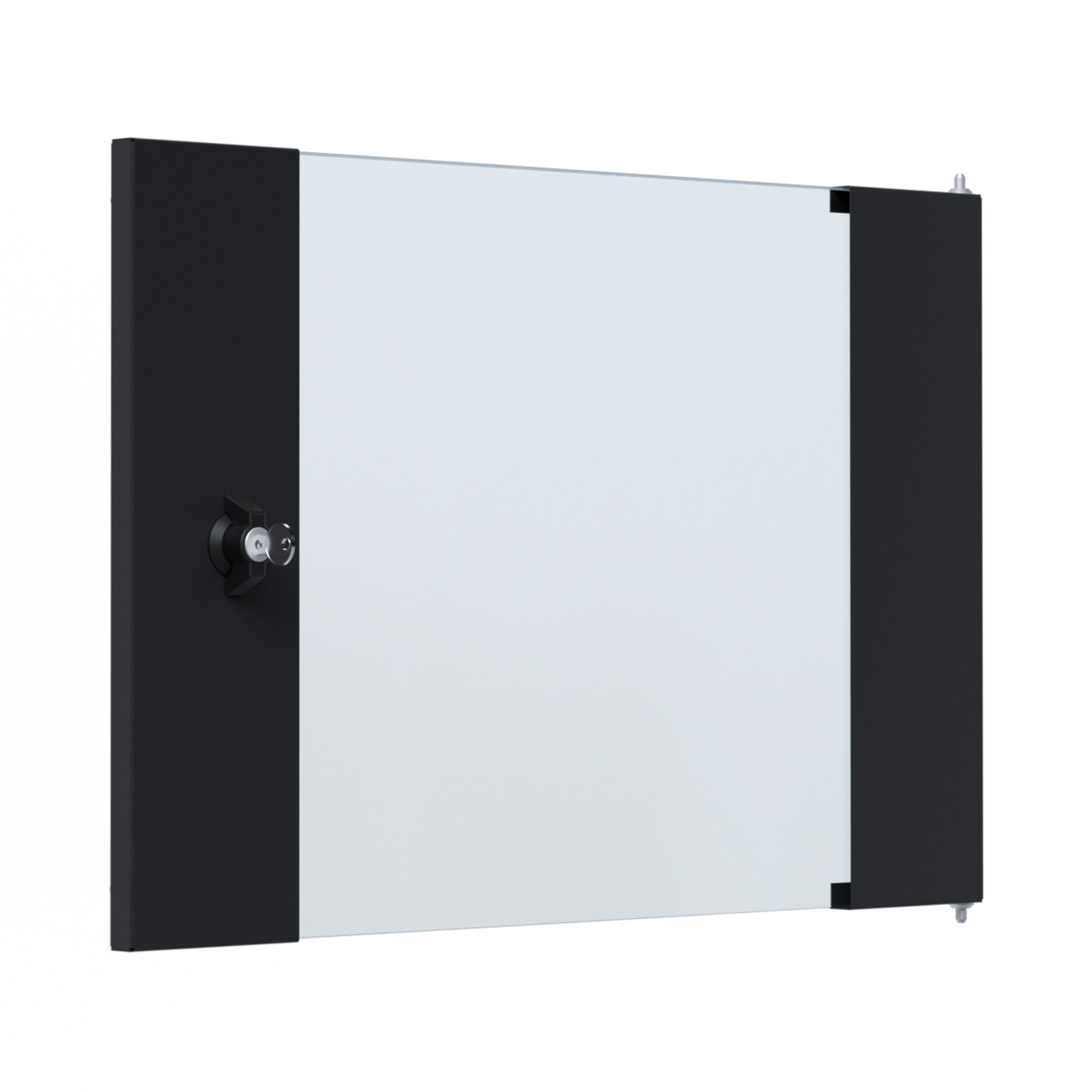 Glastür für X-Rack Wandgehäuse 9HE schwarz RAL9005 3/3