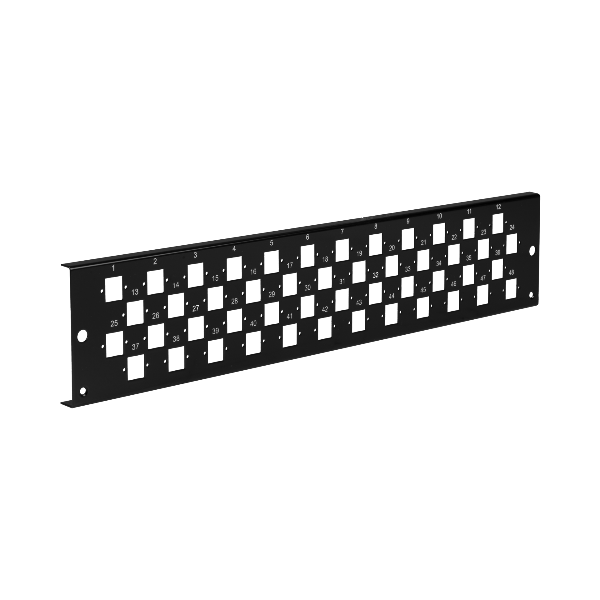 Front panel 2U 48xE2000®Duplex, E2000®, Compact (RDM) vertical version, black