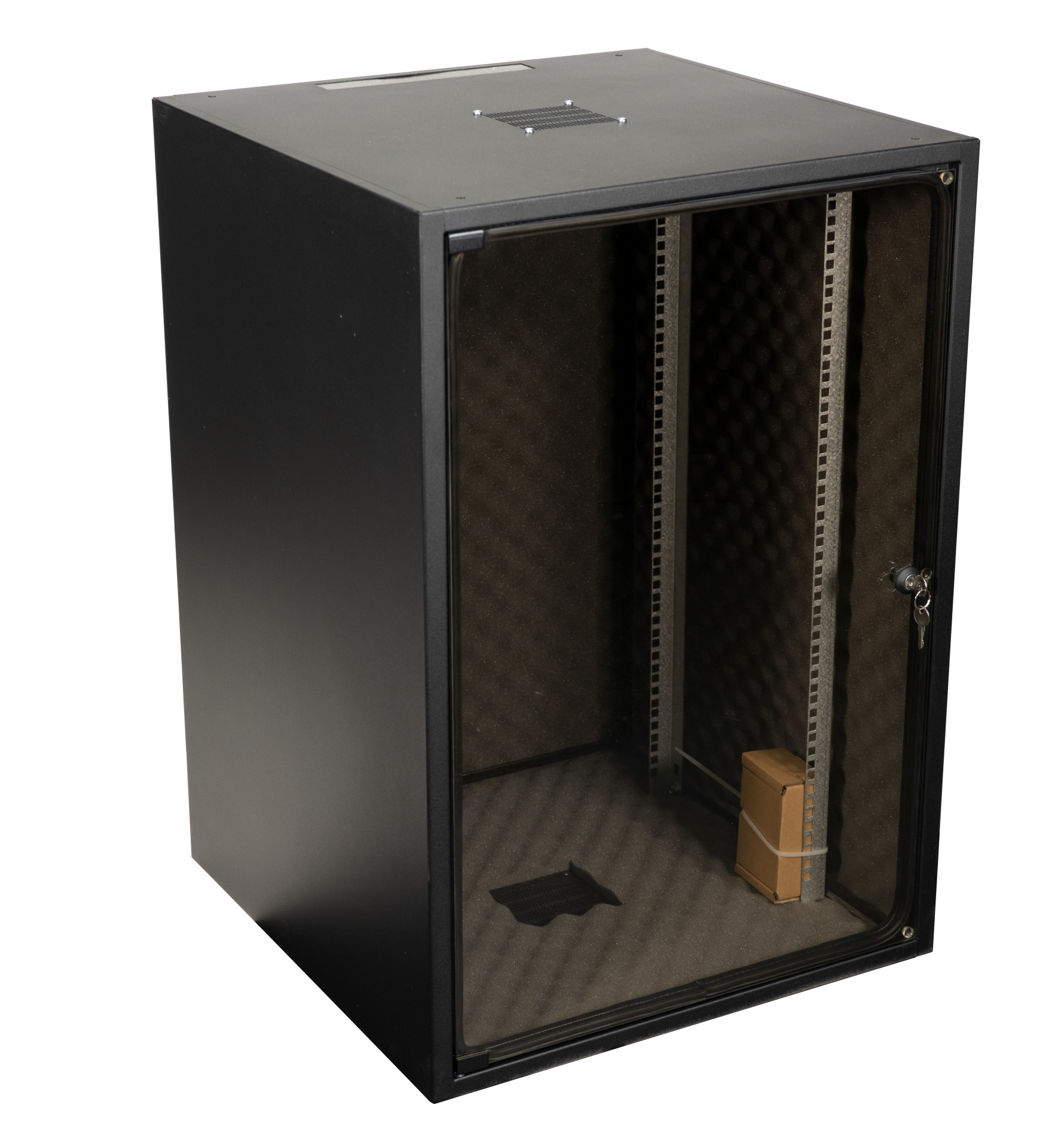 Network Cabinet OFFICE 18U, 600x800 mm, RAL9005, Acoustically Insulated