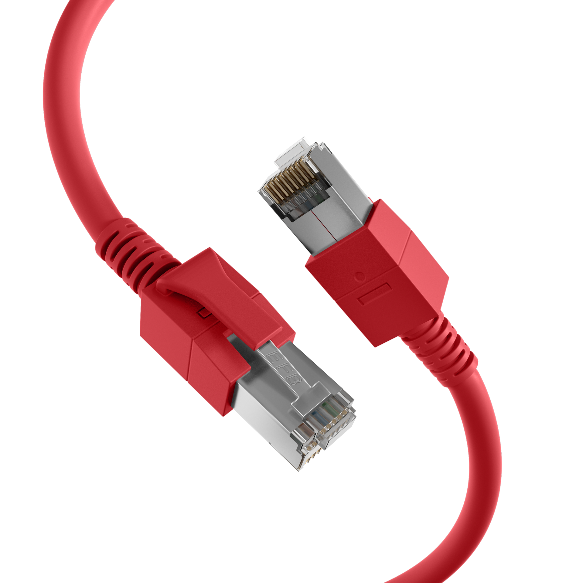 RJ45 Patchkabel Cat.6A S/FTP FRNC VC LED rot 1m
