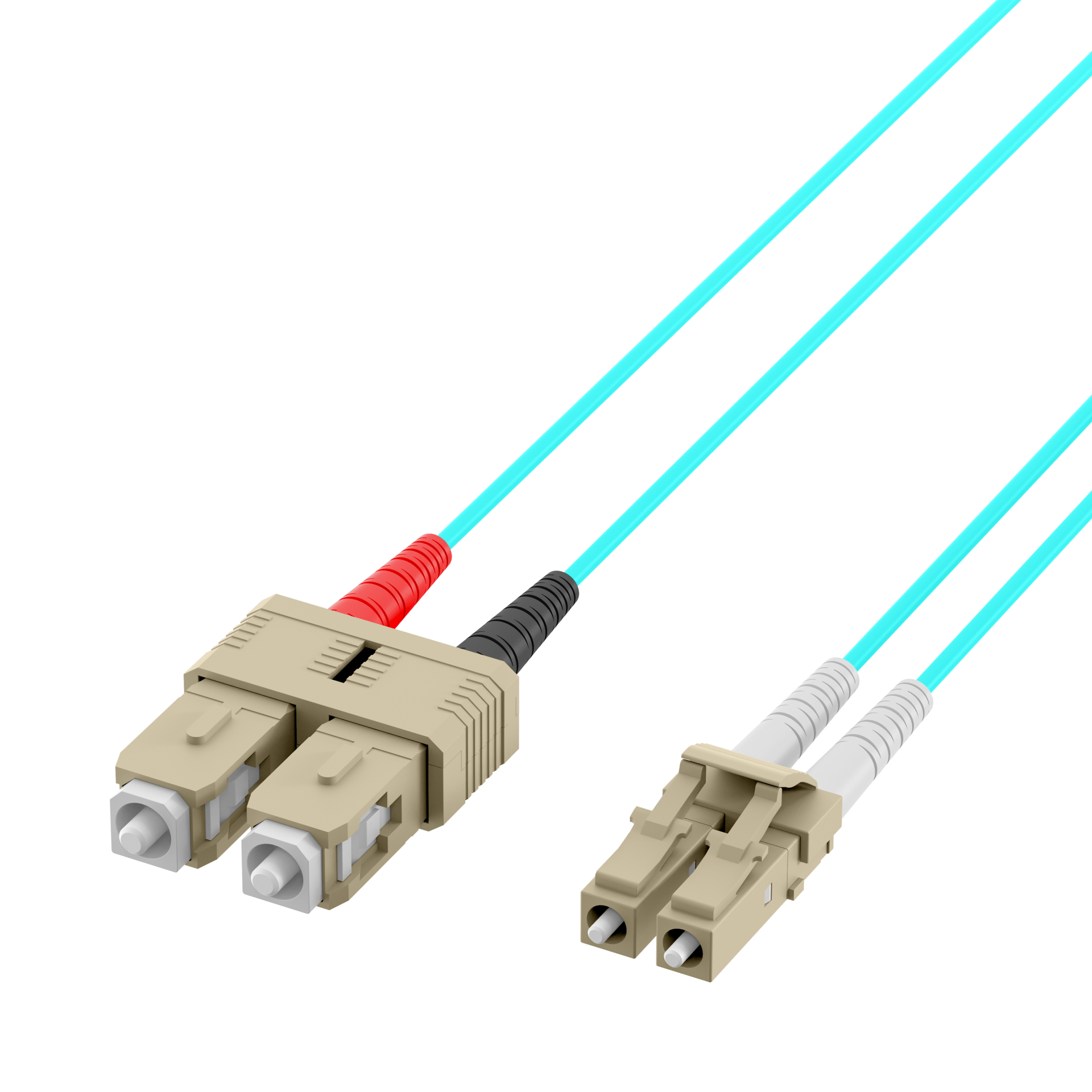 Duplex Patchcable LC-SC OM3 3m LSZH 2mm aqua