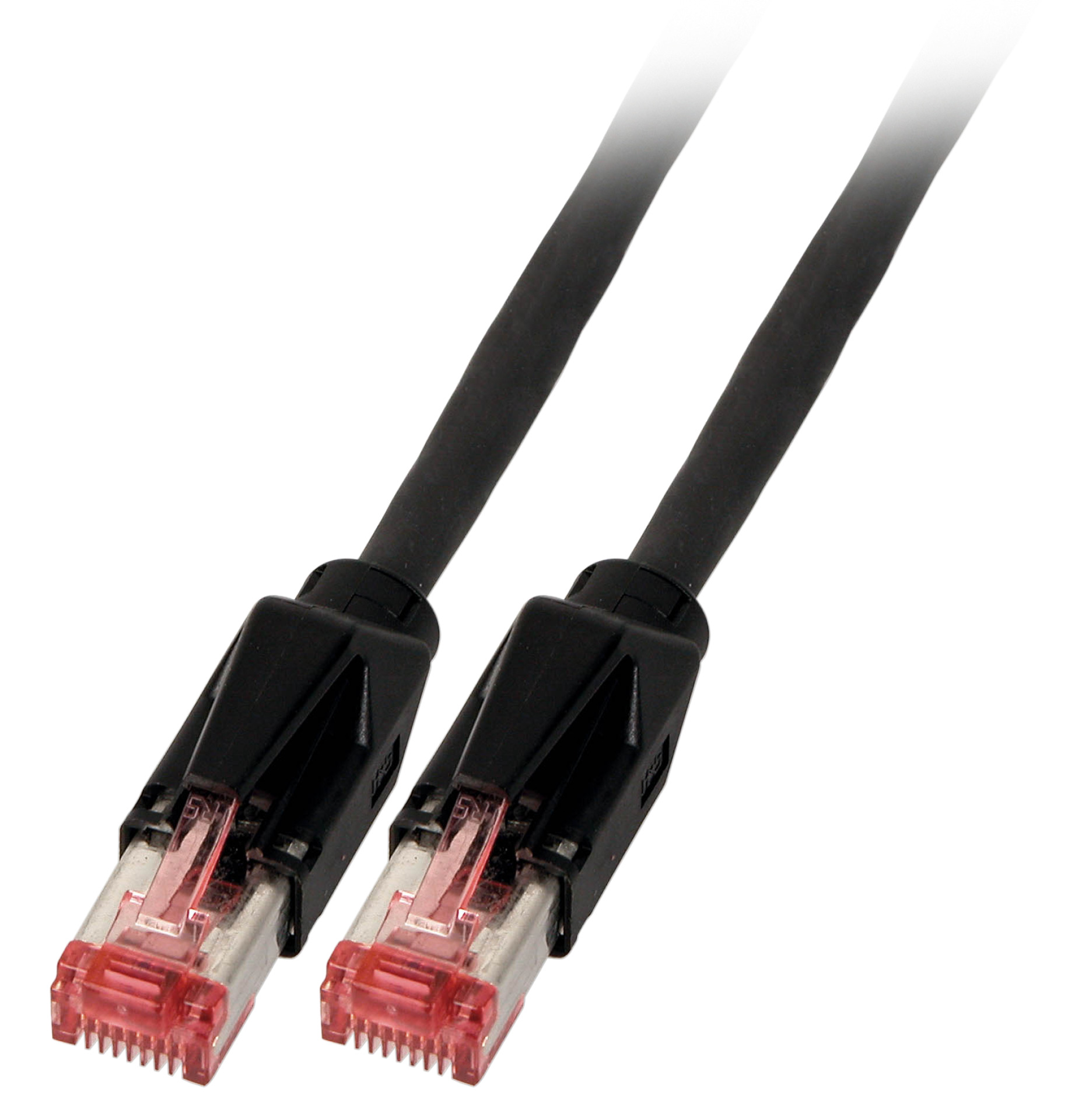 RJ45 Patchkabel S/FTP, Cat.6A, TM21, Dätwyler 7702, 0,15m, schwarz