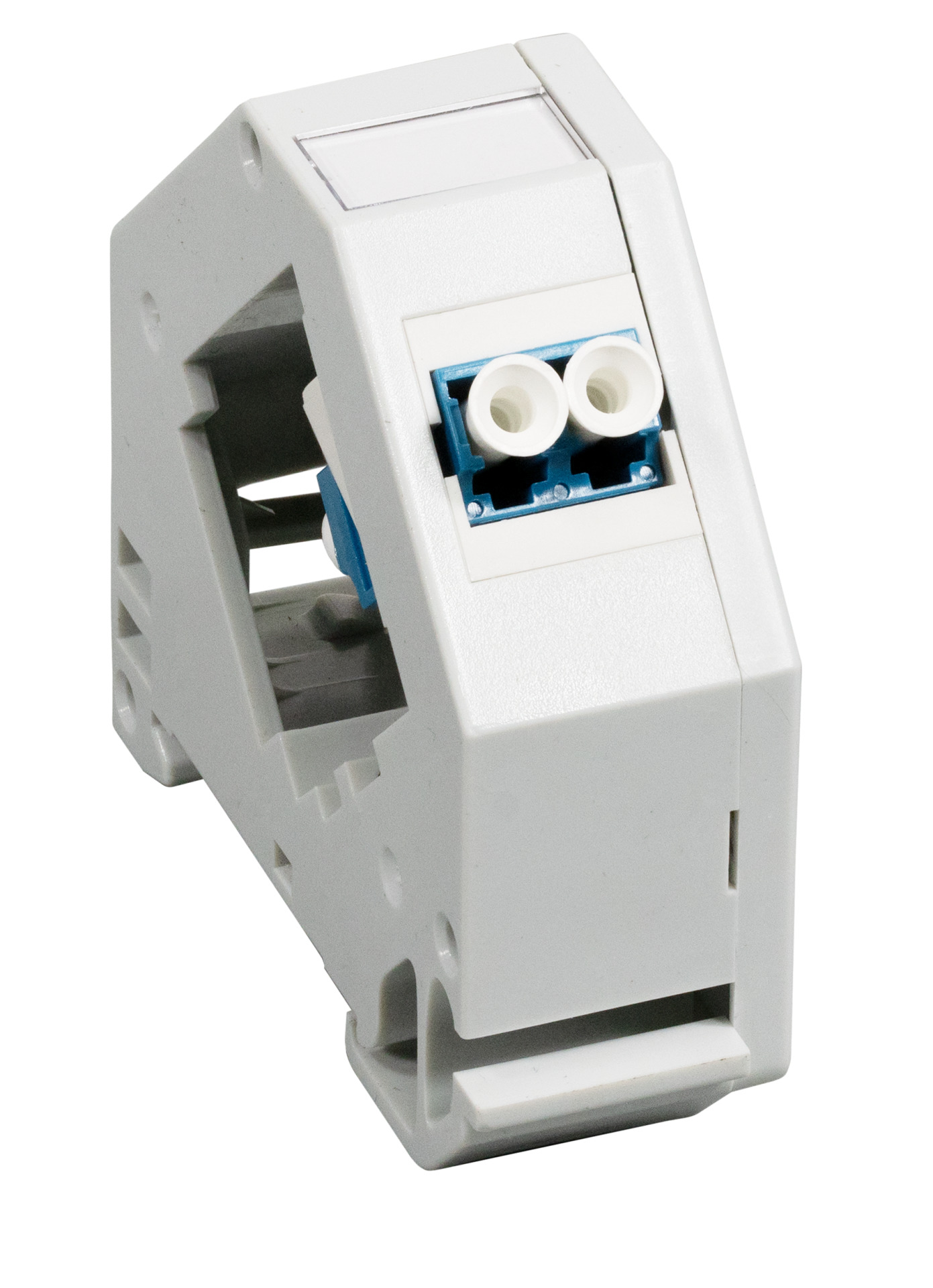 Hutschienenadapter für LC/APC Singlemode, 2 Ports