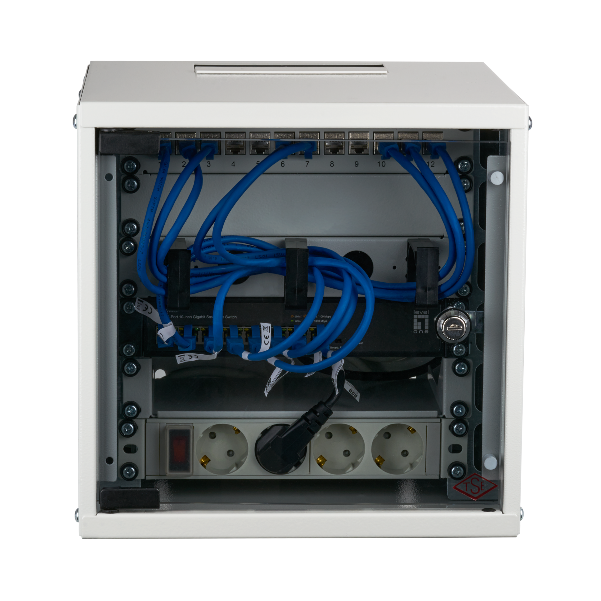 Set 10“ 6U wall housing grey RAL7035 including accessories for self-assembly