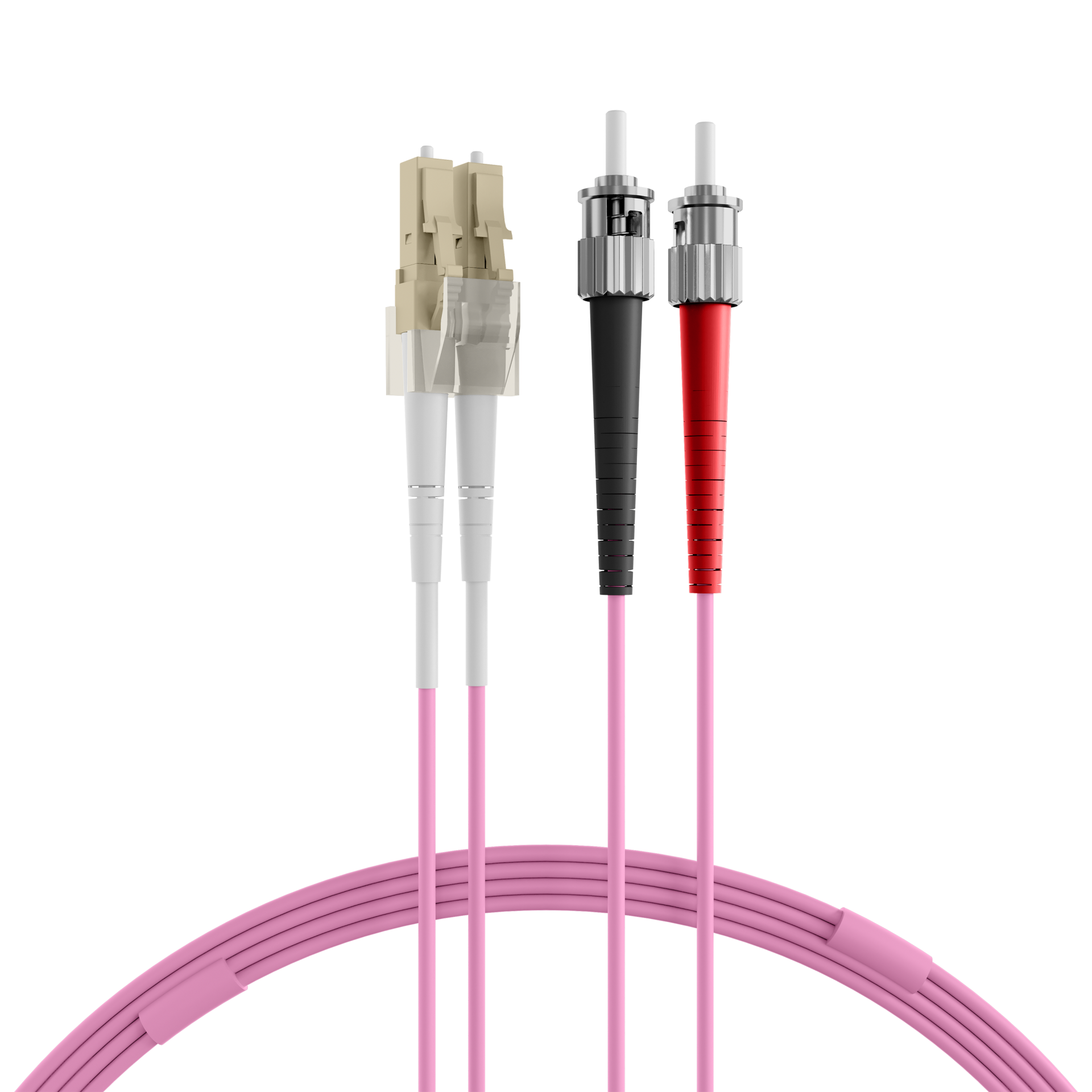 Duplex Patchkabel LC-ST OM4 2m LSZH 2mm erikaviolett