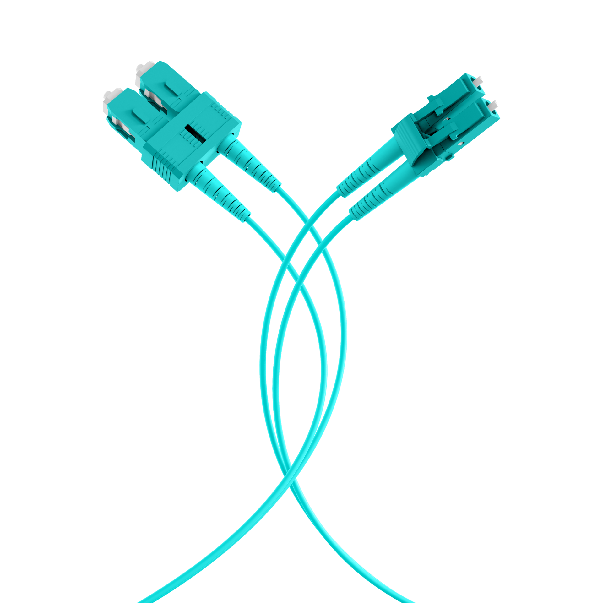Duplex Patchkabel LC-SC OM3 0,5m LSZH 1,2mm aqua