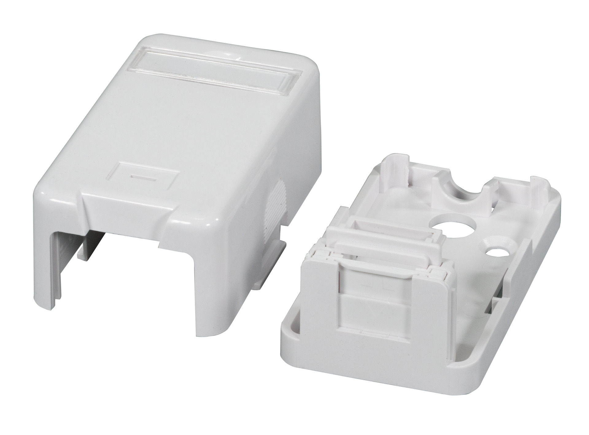 Keystone Distribution box surface mounting, 2-Port, dust protection self-closing