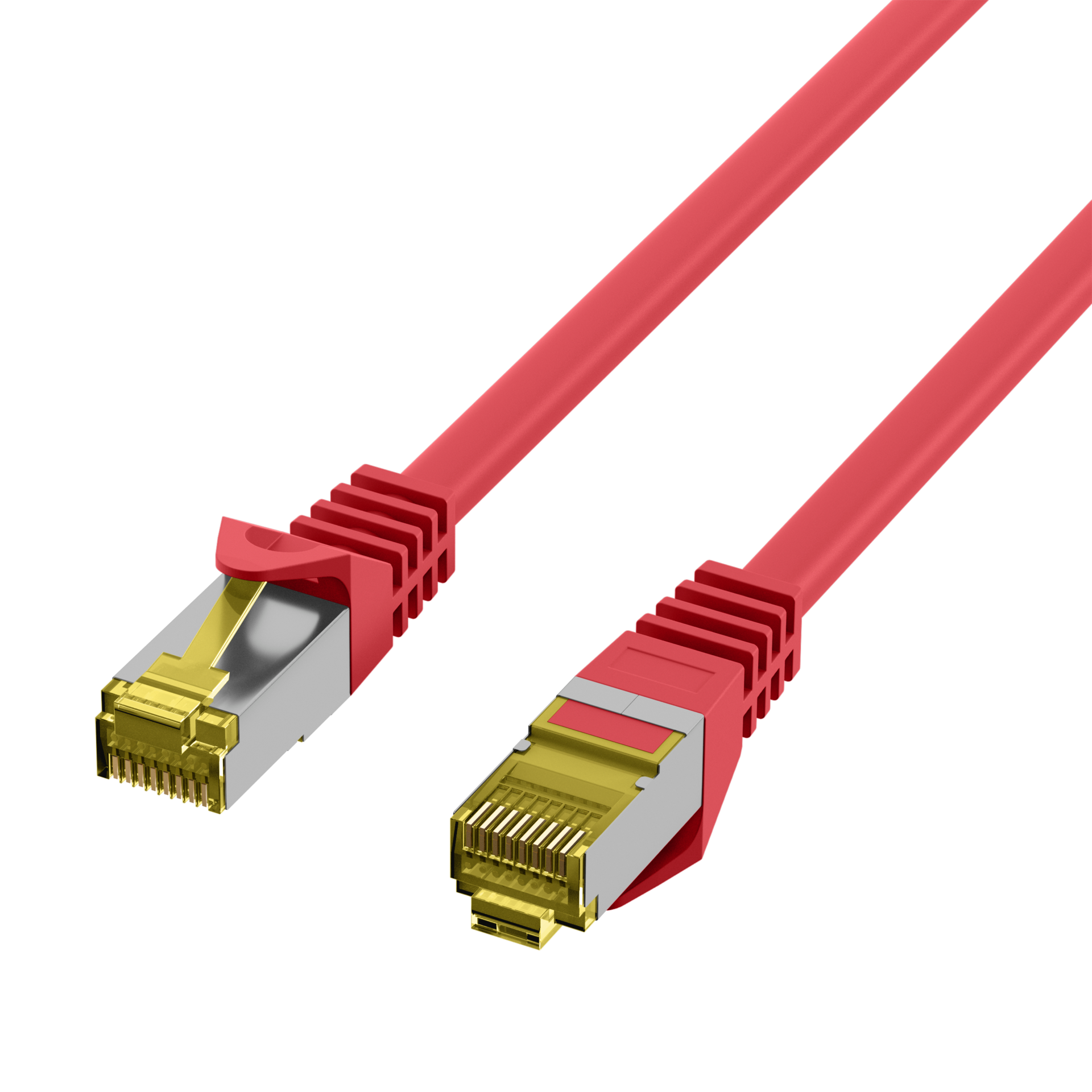 RJ45 Patch Cord Cat.6A S/FTP LSZH Cat.7 raw cable red 15m