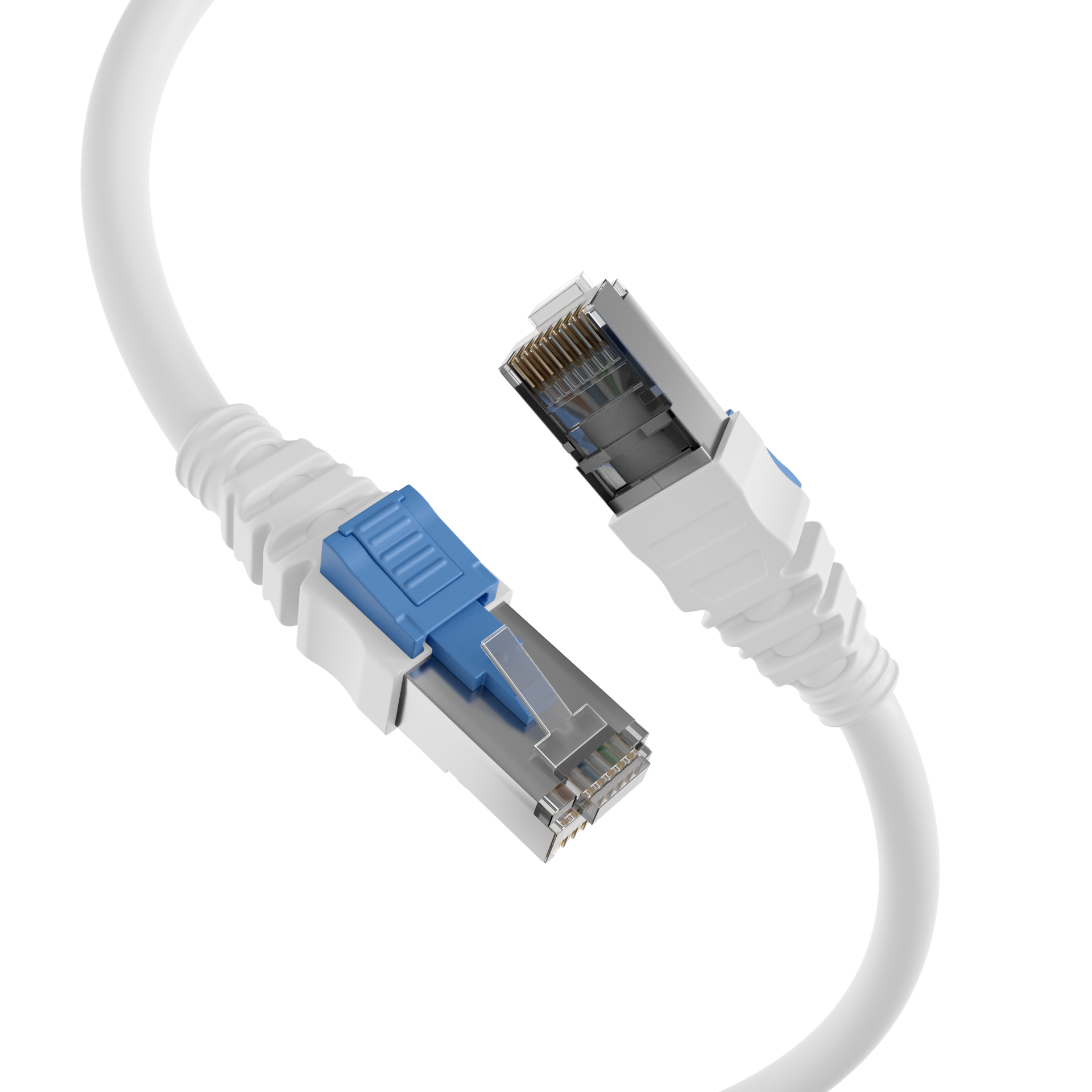 RJ45 Patchkabel Cat.6A S/FTP LSZH  BC AWG26 abschließbar weiß 5m