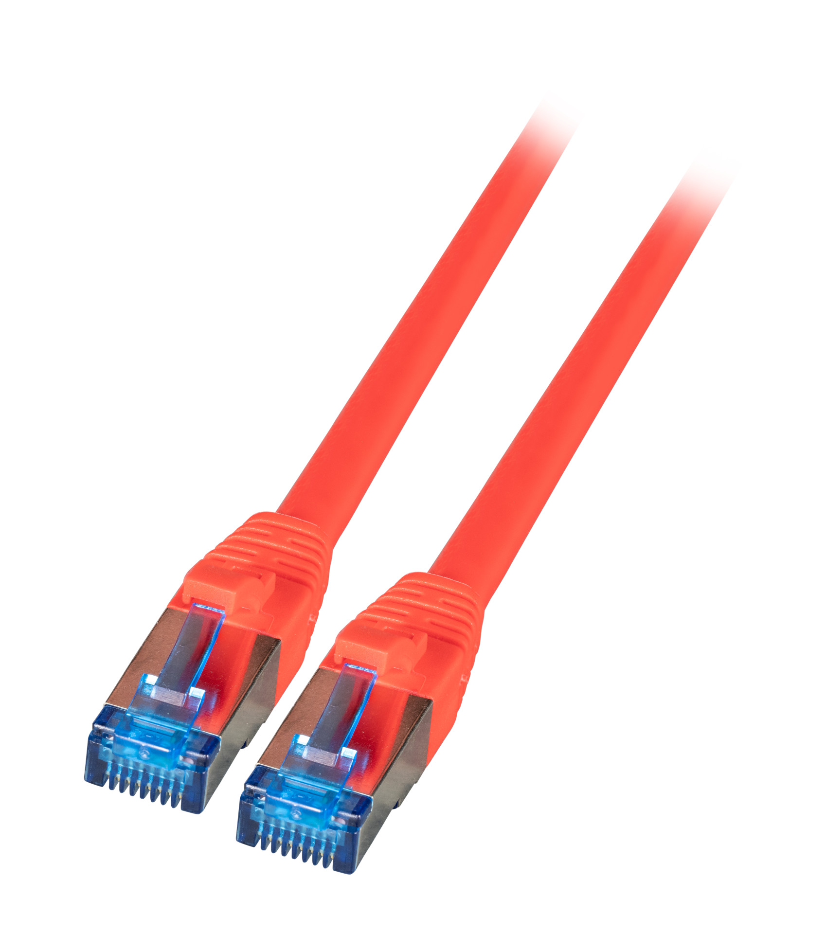 RJ45 Patchkabel S/FTP, Cat.6A, Cat.7 Rohkabel TPE superflex, 1m, rot