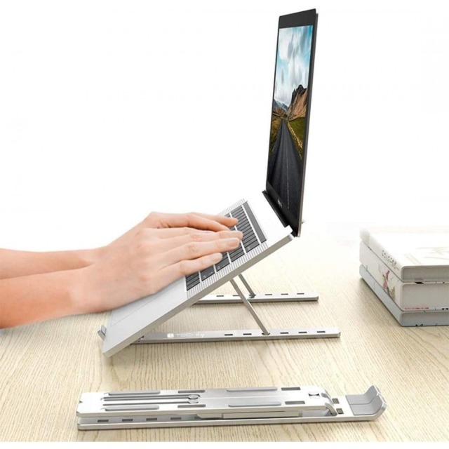 Tablet Desk Stand, foldable, for 10" to 16", Aluminium