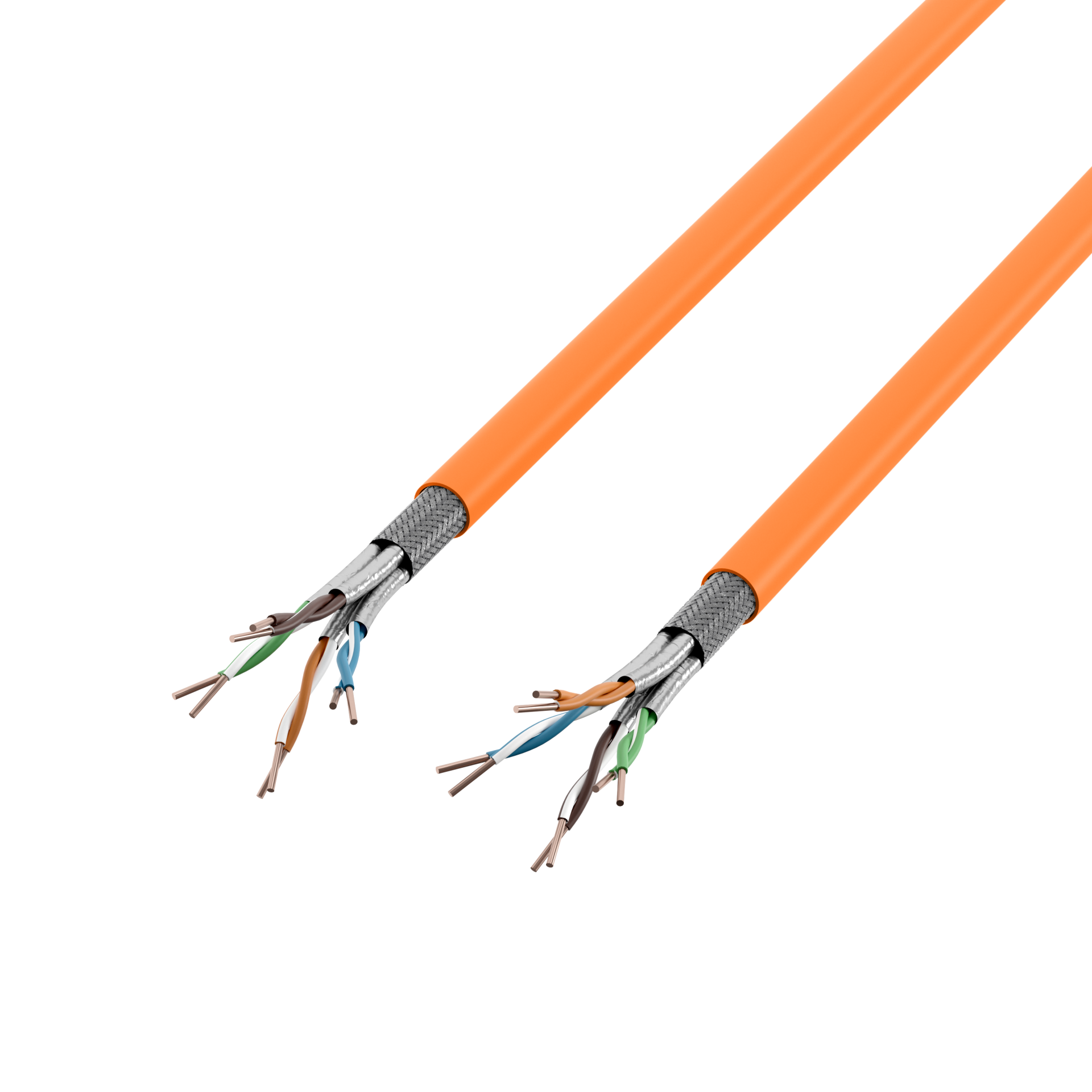 INFRALAN® Cat.7A 1200 AWG22, S/FTP 2x4P CPR B2ca orange RAL 2003