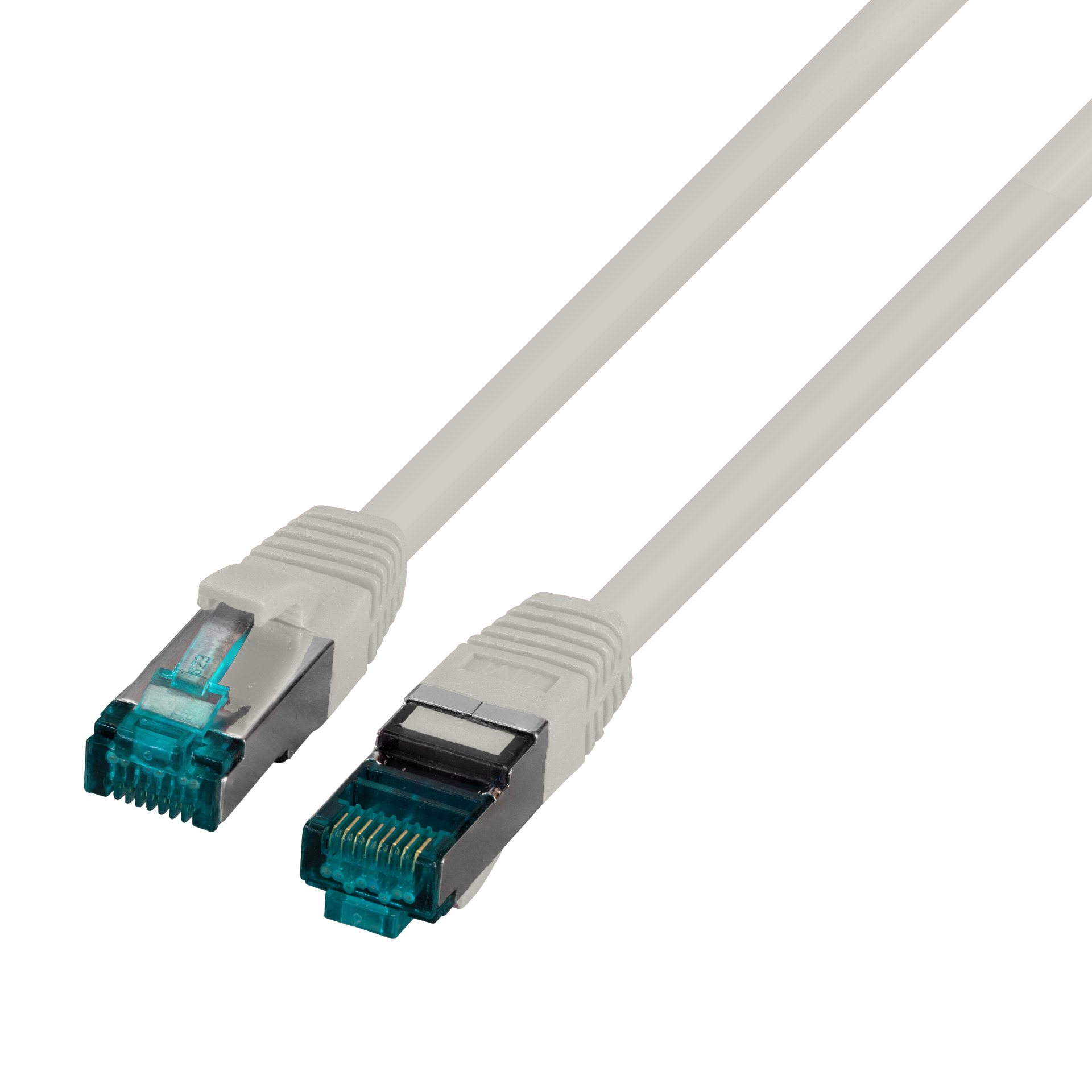 RJ45 Patchkabel S/FTP, Cat.6A, LSZH, 0,15m, grau