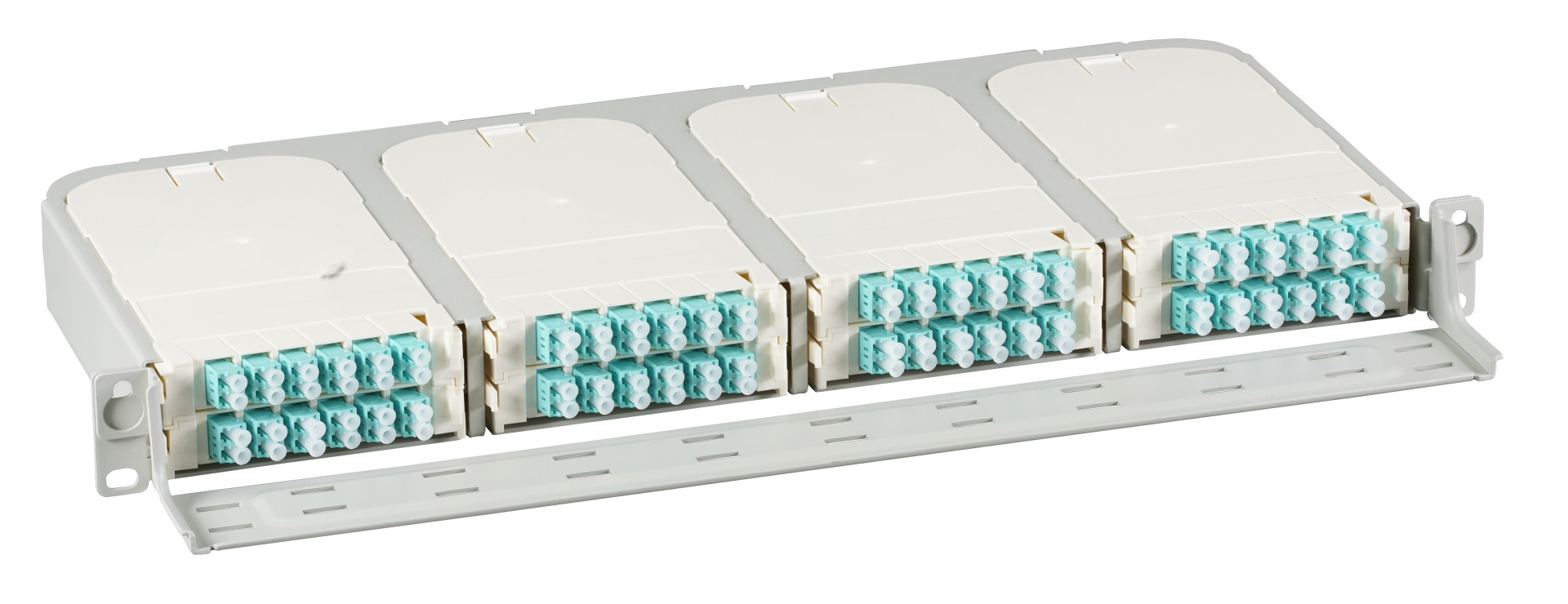 FTTH 19" 1HE Träger für 8x Moduleinschübe,FTTH-MODUL-X inkl. Kabelführung
