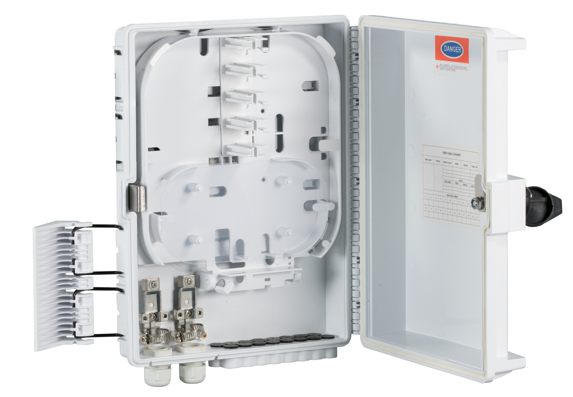 FTTH IP65 Connectionbox for 32fiber, 16adapter and Fiber overlength box