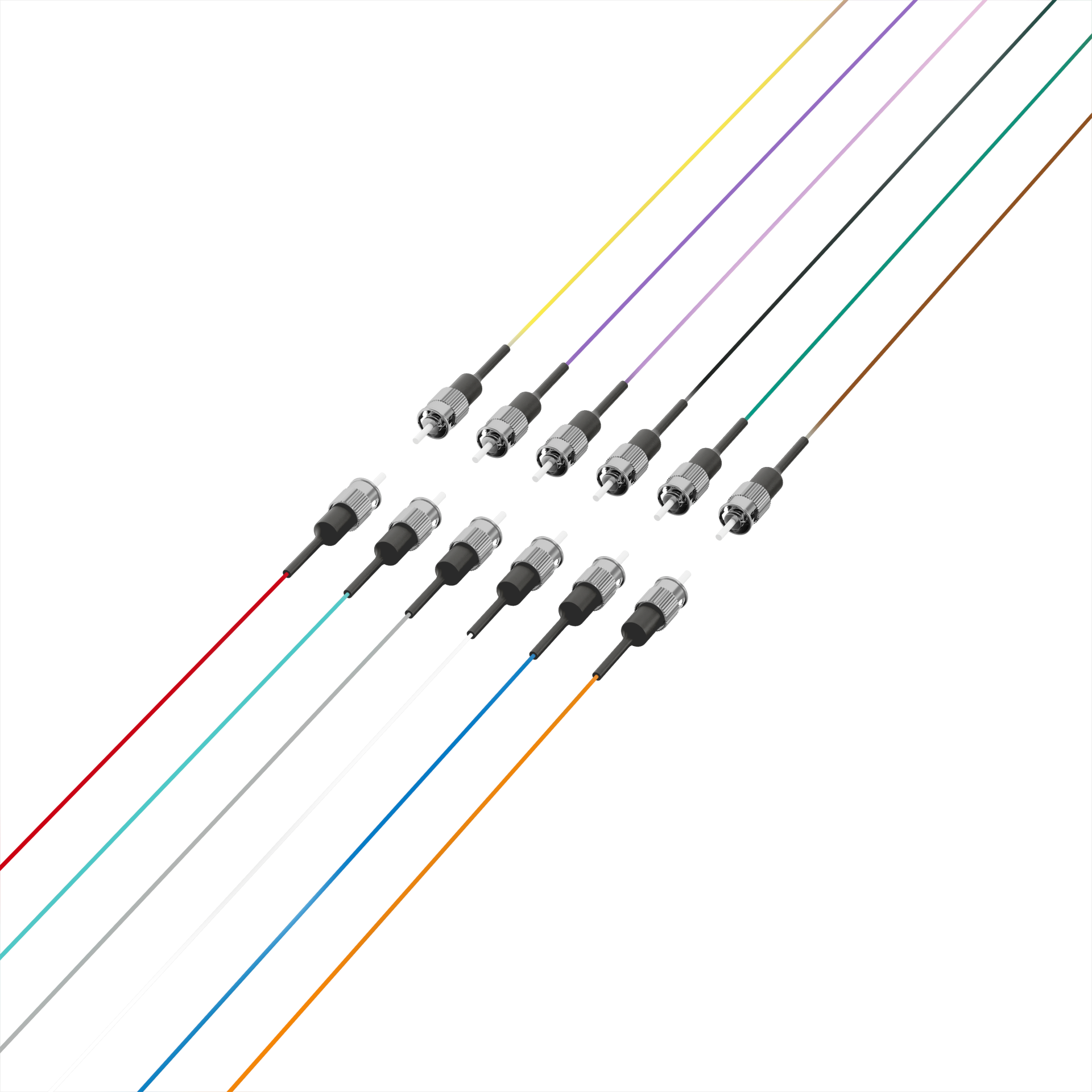 Fiber Pigtail ST OM4 -colored set 2m - 12 pieces