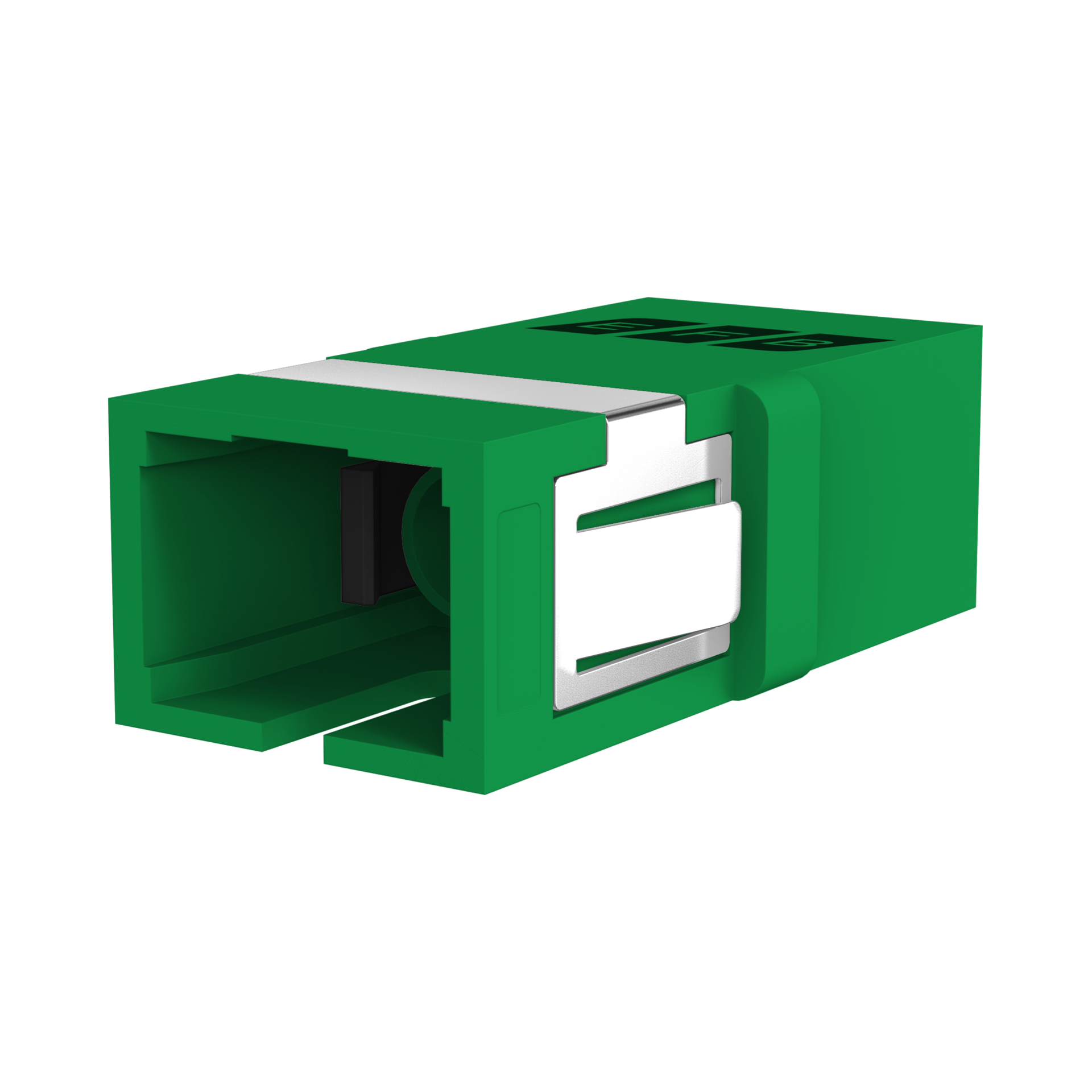 Adapter  SC/APC Simplex OS2 green flangeless