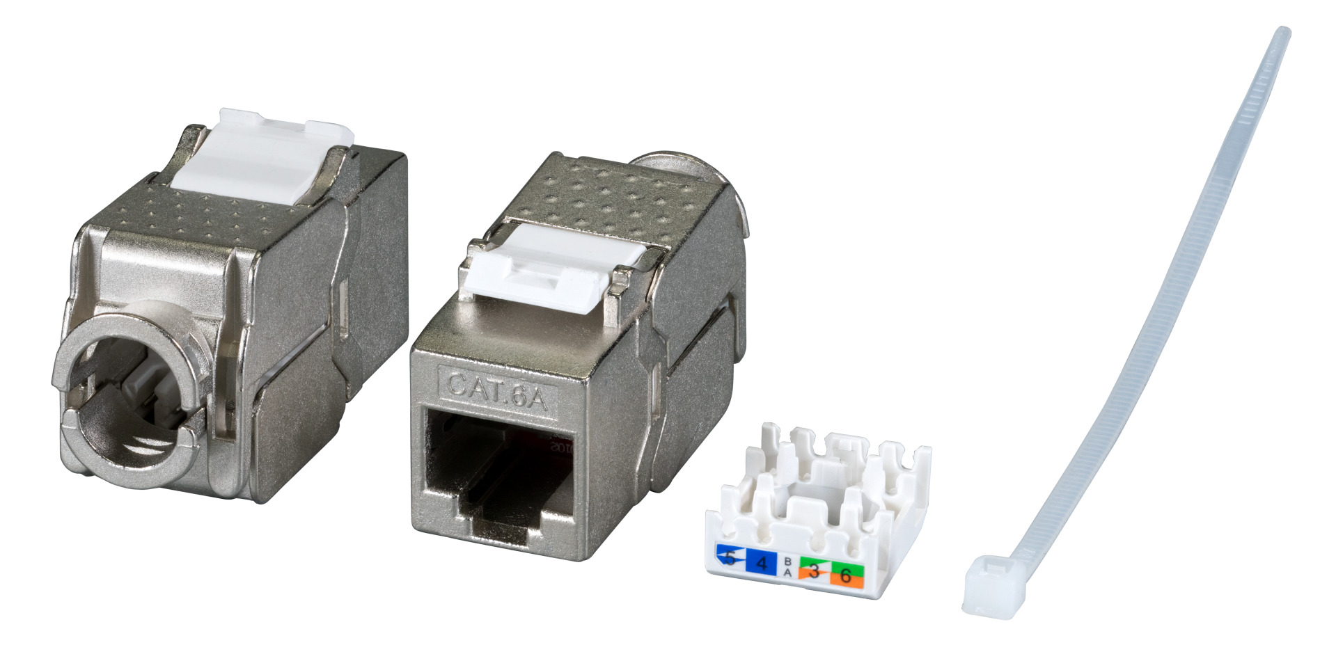RJ45 Keystone Slimline, Cat.6A, Zinkdruckguss, 10GE