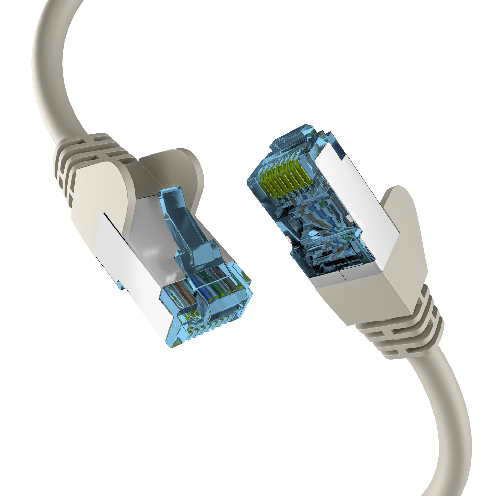 RJ45 PATCHKABEL mit CAT7 ROHKABEL GRAU 1,5m,S/FTP PIMF Netzwerkkabel LAN DSL
