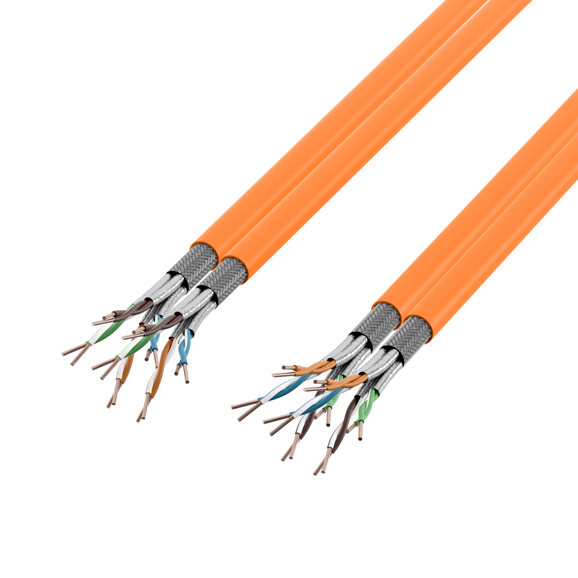 Duplex LAN Cat.7 1000 AWG23 S/FTP,4P, CPR Dca, orange, 100m