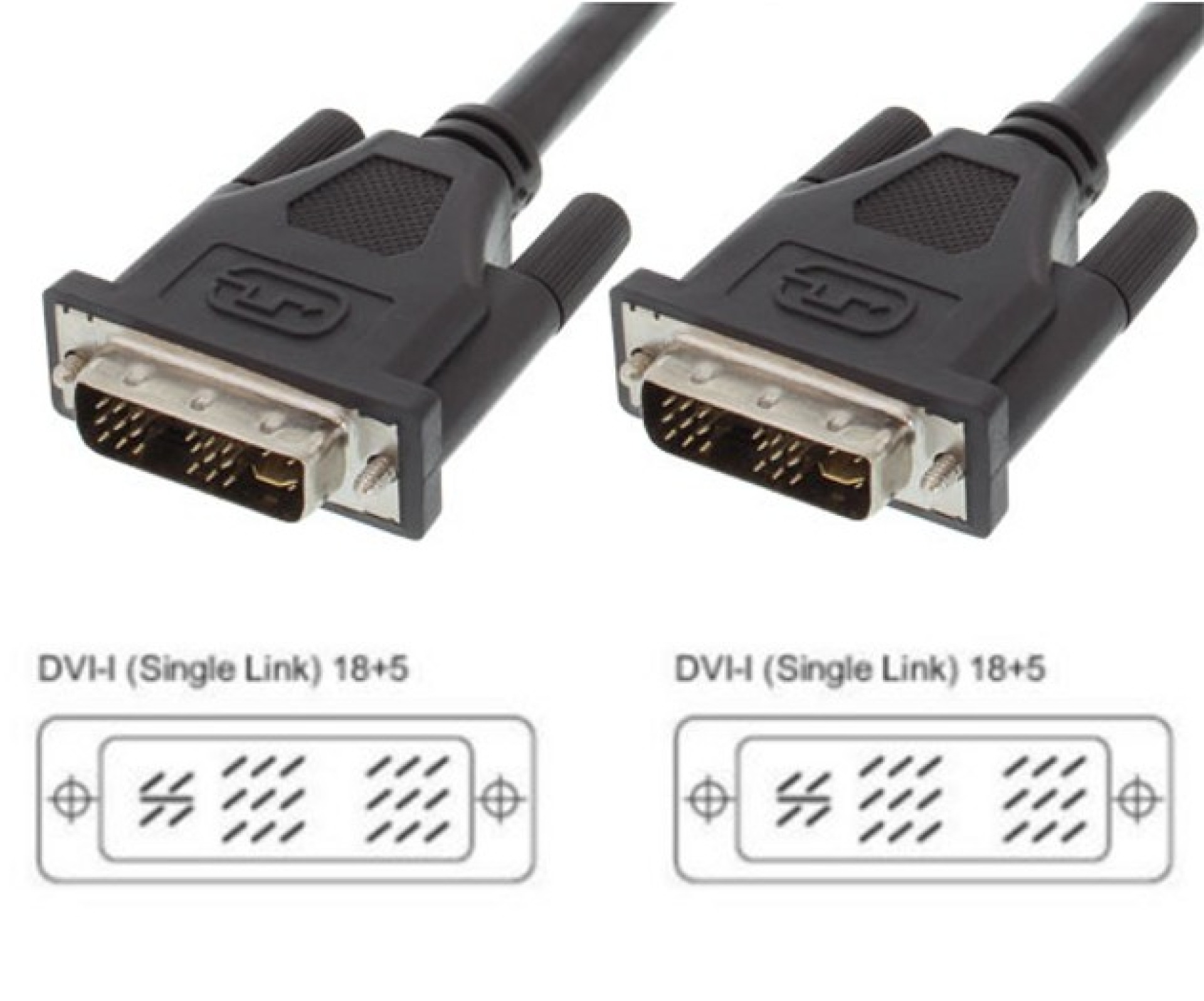 DVI-I 18+5 Single Link, Anschlusskabel Stecker/Stecker, Analog / Digital, 1,8m
