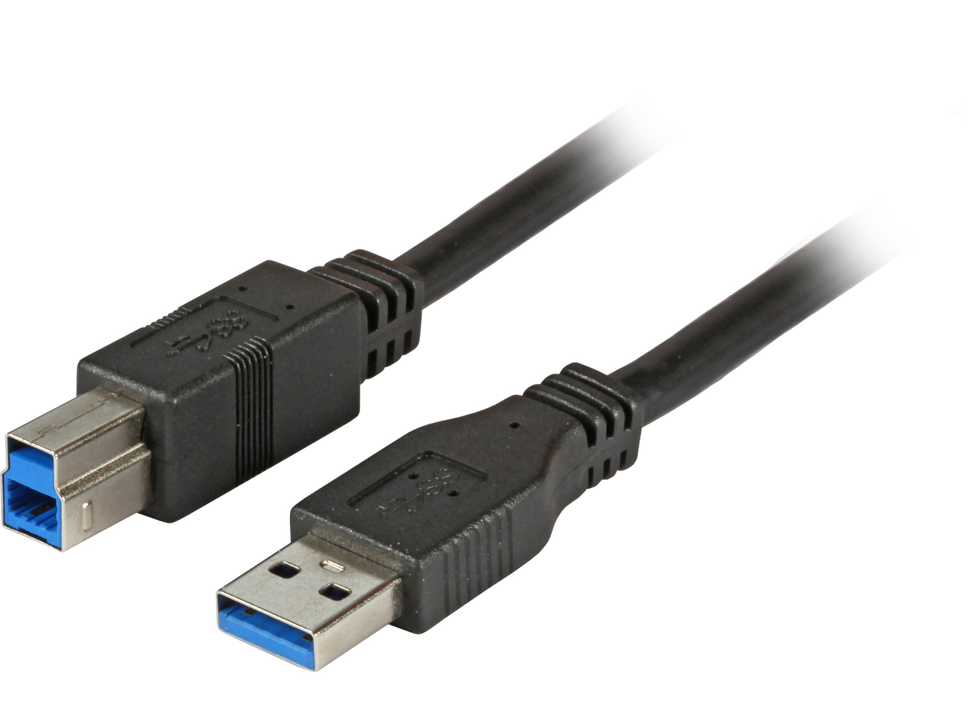 USB3.0 Anschlusskabel A-B, St.-St., 5,0m, schwarz, Premium