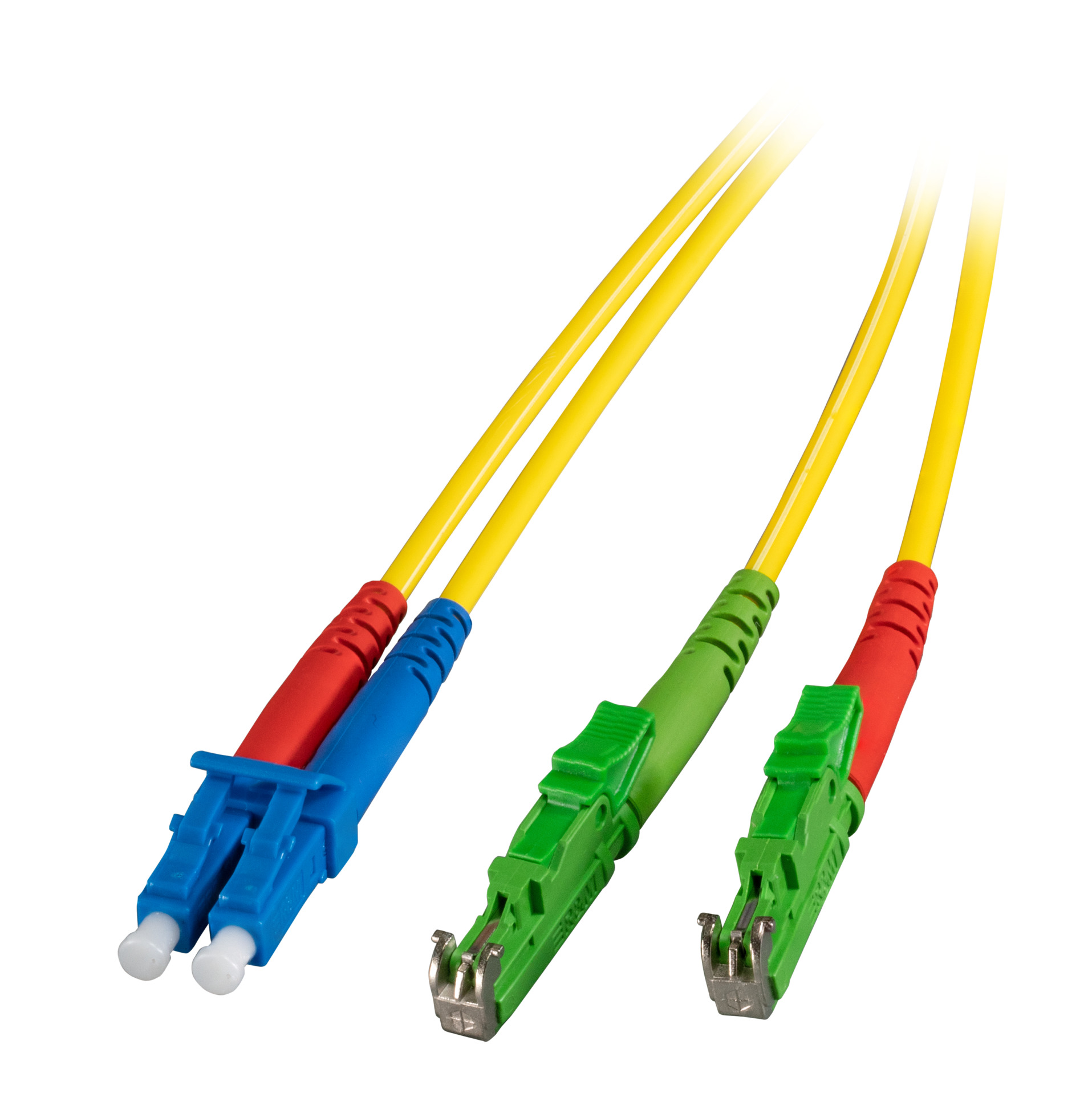 Duplex Jumper LC-E2000®/APC 9/125µ, G657A, LSZH, yellow, 3.0mm, 1m