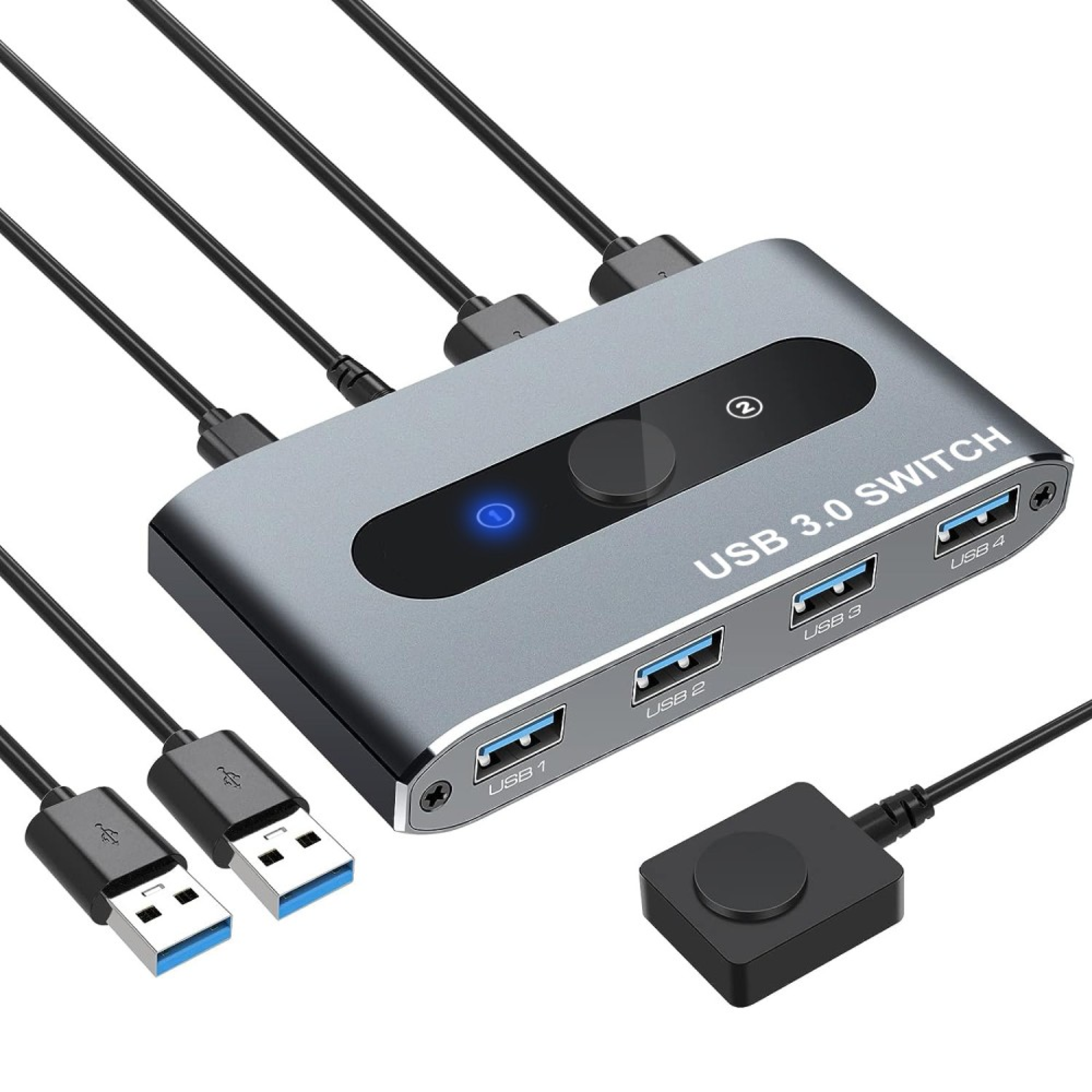 Techly USB 3.0 Switch 2 PC inputs 4 PC outputs
