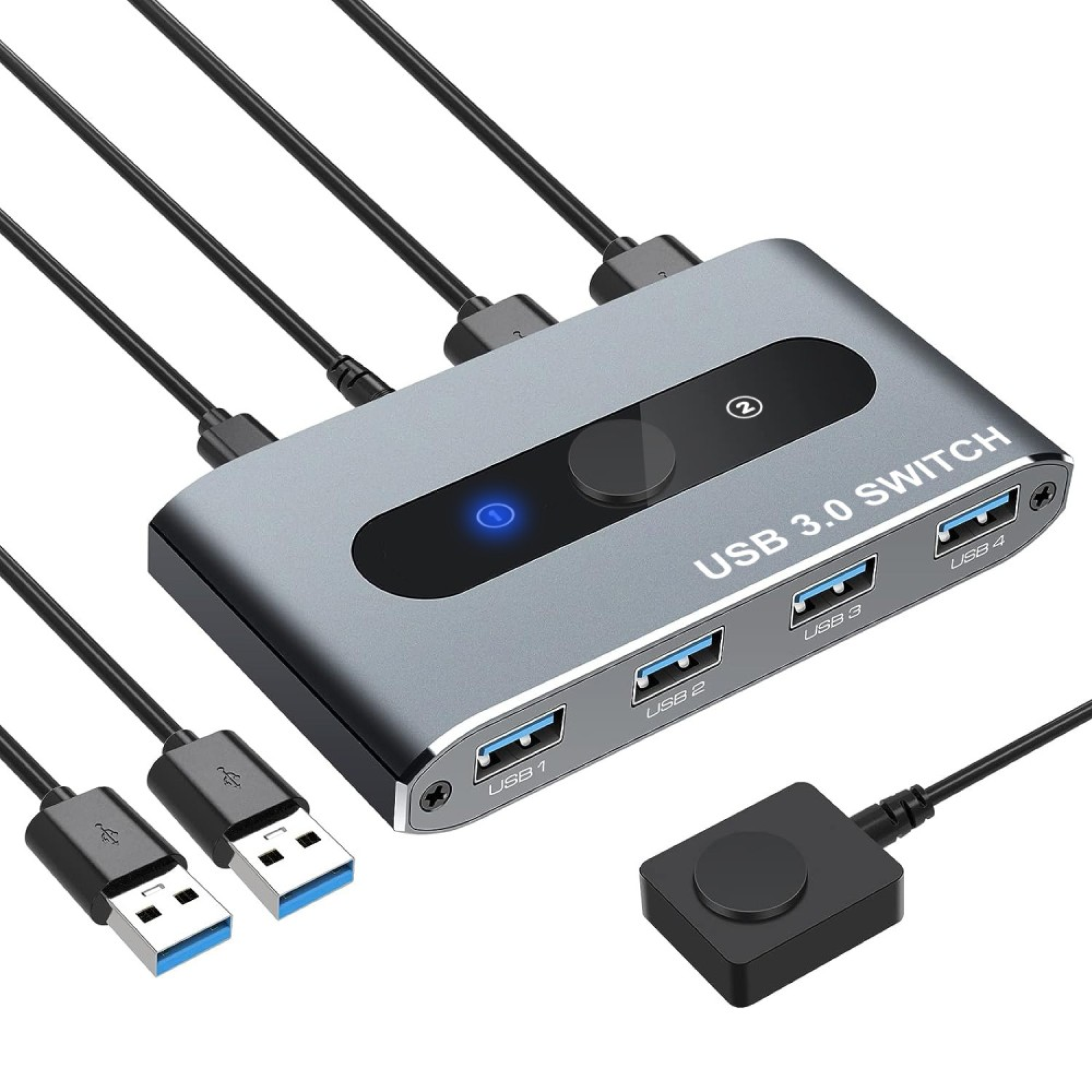 Techly USB 3.0 Switch 2 PC Eingänge 4 PC Ausgänge