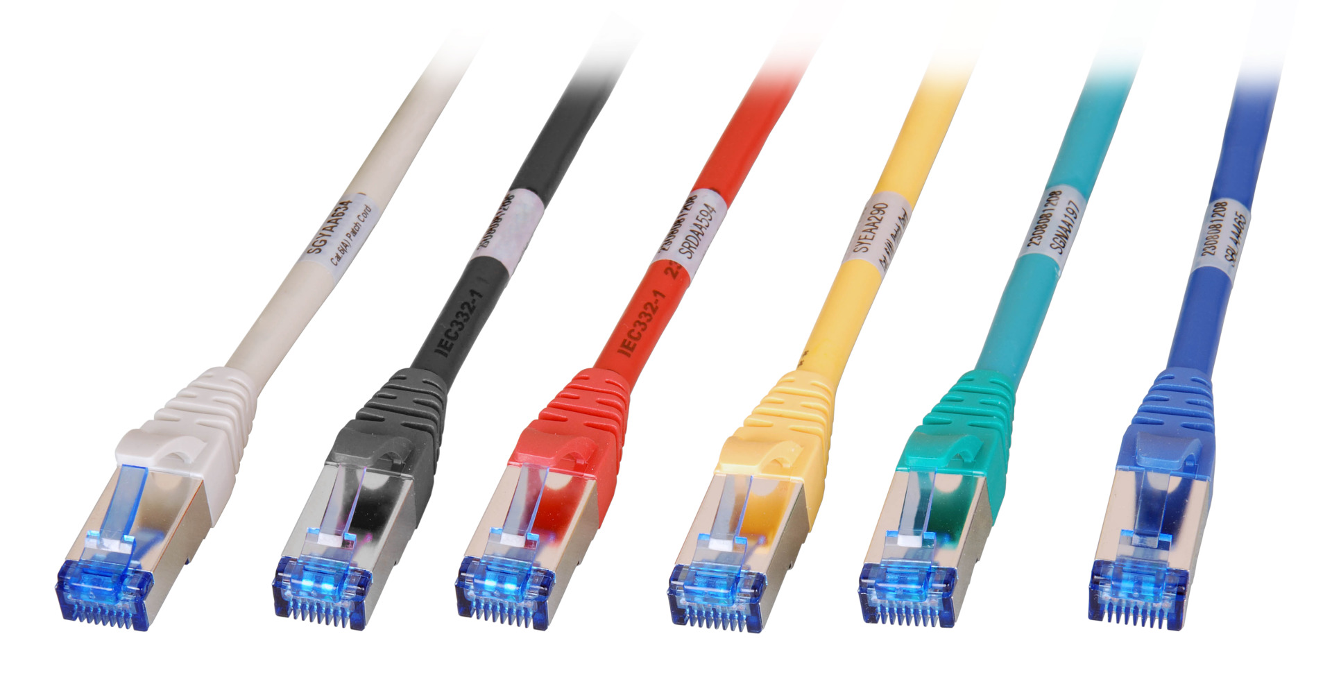 INFRALAN® RJ45 patch cord S/FTP, Cat.6A, TPE superflex, 0,5m, yellow