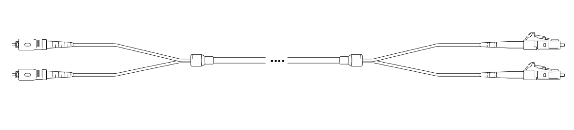 Breakout I-V(ZN) HH OS2 9/125µm LC/SC 2E 1,0m