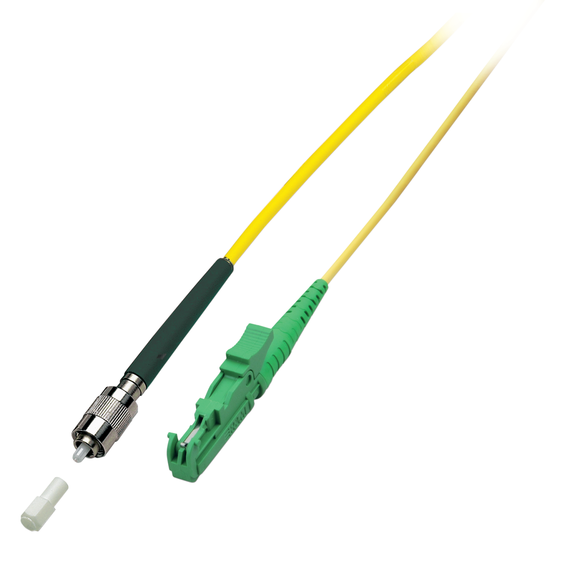 Simplex Fiber Optic Patch Cable E2000®/APC-FC/APC OS2 1m 3,0mm Yellow 9/125µm